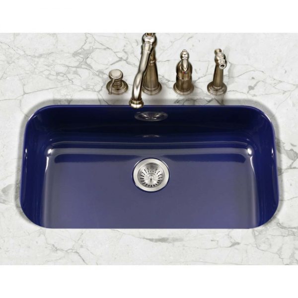 Houzer Porcela 31" Porcelain Enamel Steel Undermount Single Bowl Kitchen Sink