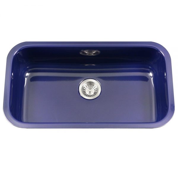 Houzer Porcela 31" Porcelain Enamel Steel Undermount Single Bowl Kitchen Sink
