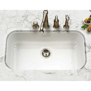 Houzer Porcela 31" Porcelain Enamel Steel Undermount Single Bowl Kitchen Sink