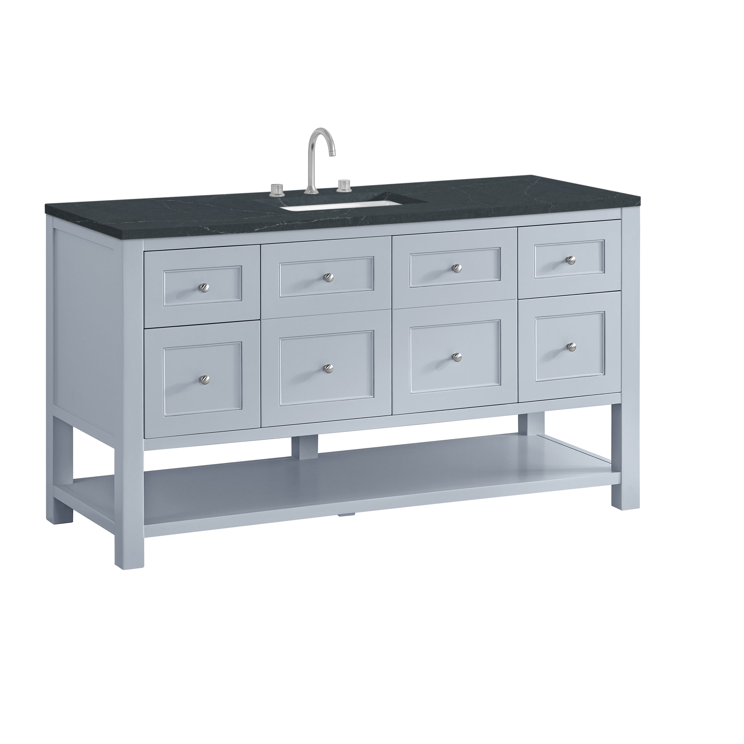 James Martin Breckenridge 60" Single Vanity in Serenity Blue with 3cm Countertop
