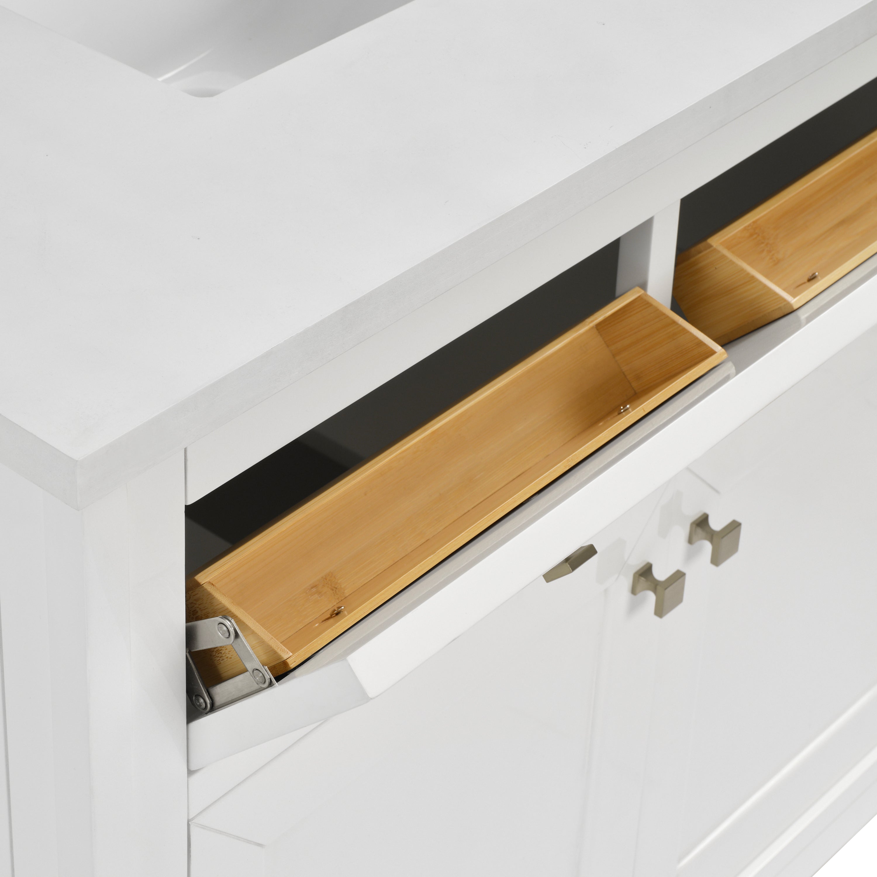 James Martin Chicago 30" Single Vanity in Glossy White with 3cm Countertop