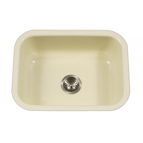 Houzer Porcela 23" Porcelain Enamel Steel Undermount Single Bowl Kitchen Sink