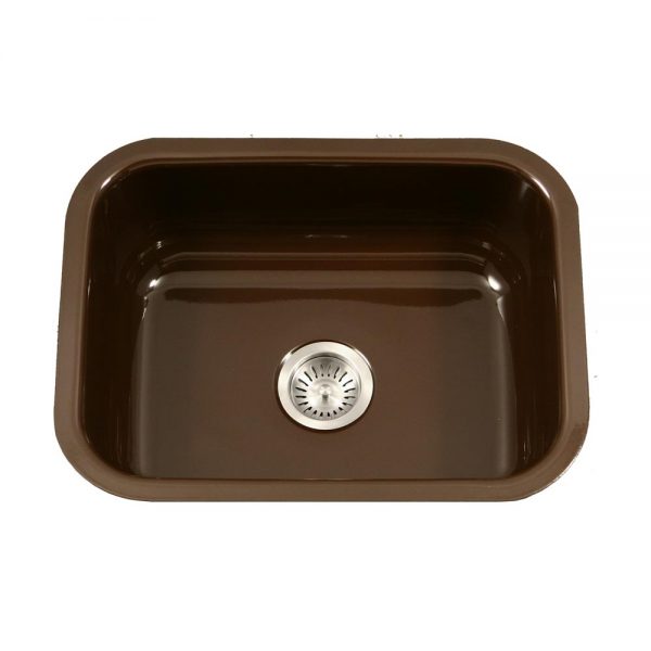 Houzer Porcela 23" Porcelain Enamel Steel Undermount Single Bowl Kitchen Sink
