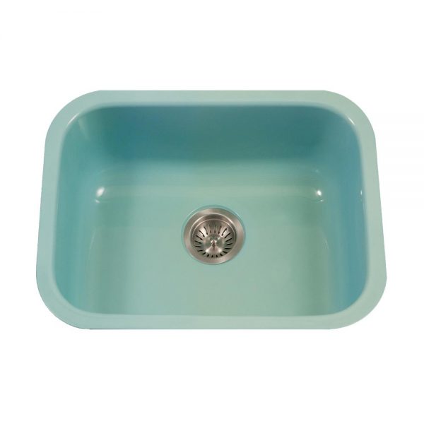 Houzer Porcela 23" Porcelain Enamel Steel Undermount Single Bowl Kitchen Sink