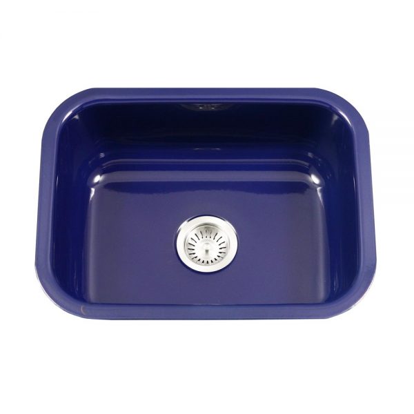 Houzer Porcela 23" Porcelain Enamel Steel Undermount Single Bowl Kitchen Sink