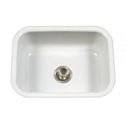 Houzer Porcela 23" Porcelain Enamel Steel Undermount Single Bowl Kitchen Sink