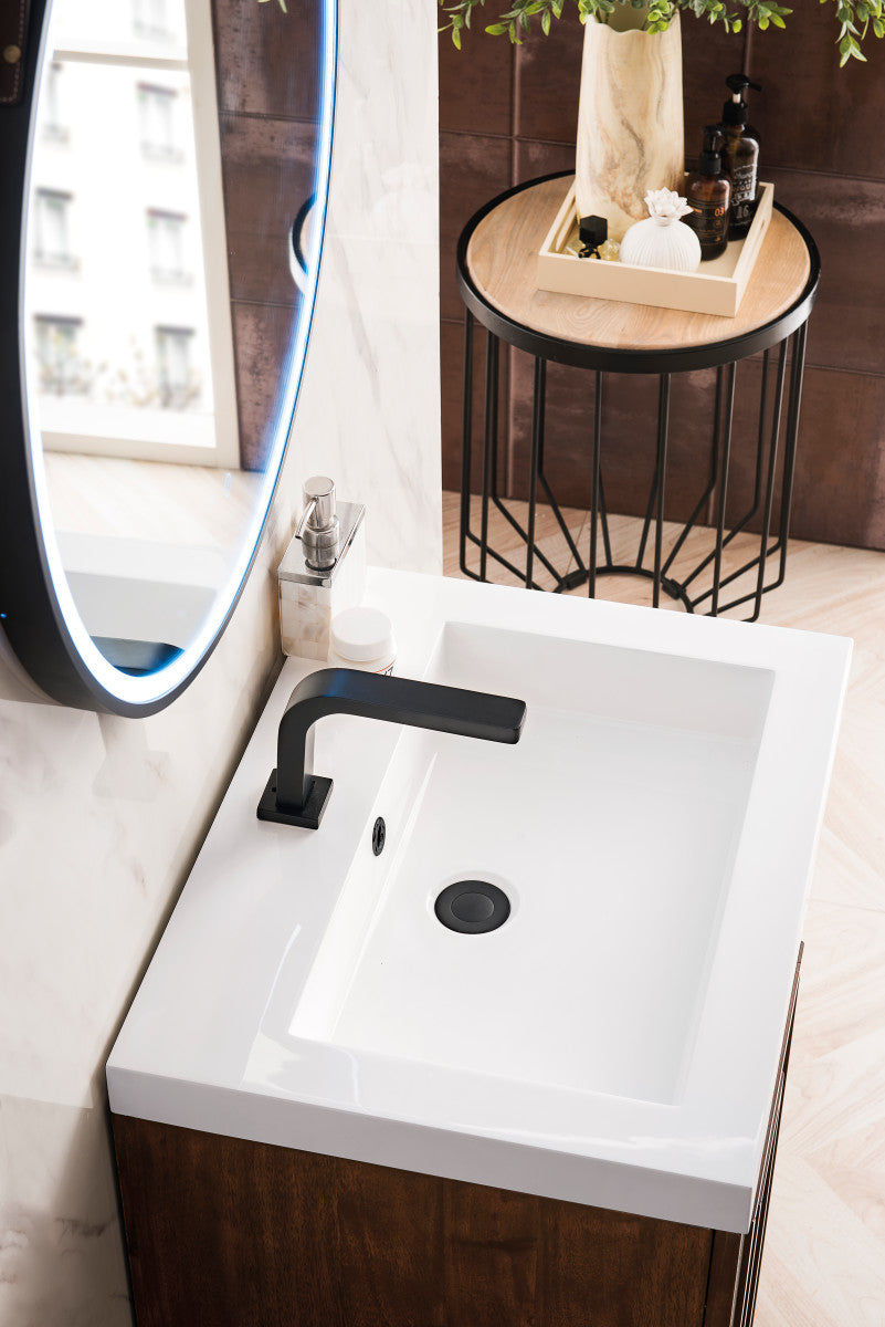 Alicante 24" Single Vanity with White Glossy Composite Stone Top