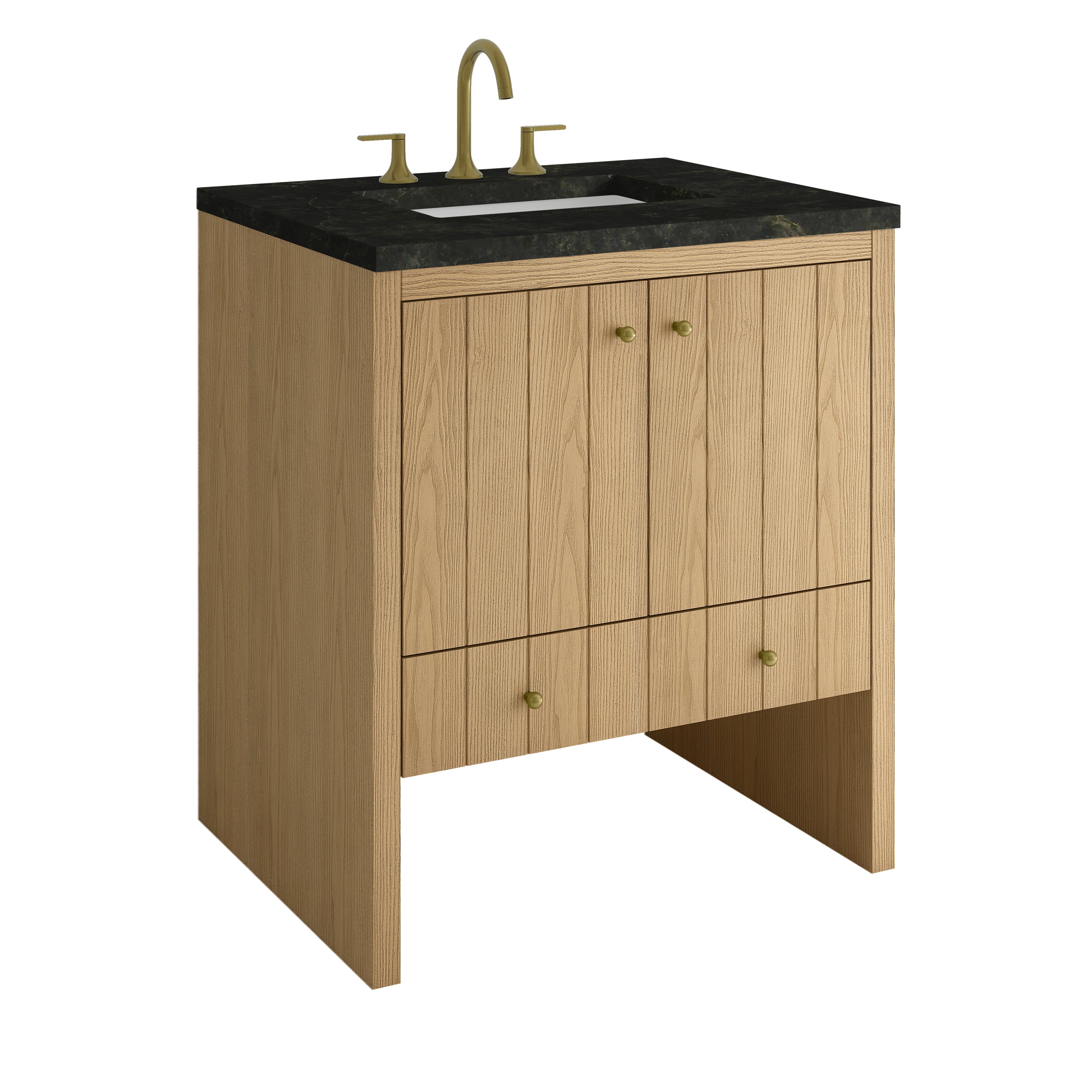 James Martin Hudson 30" Single Vanity in Light Natural Oak with 3cm Countertop