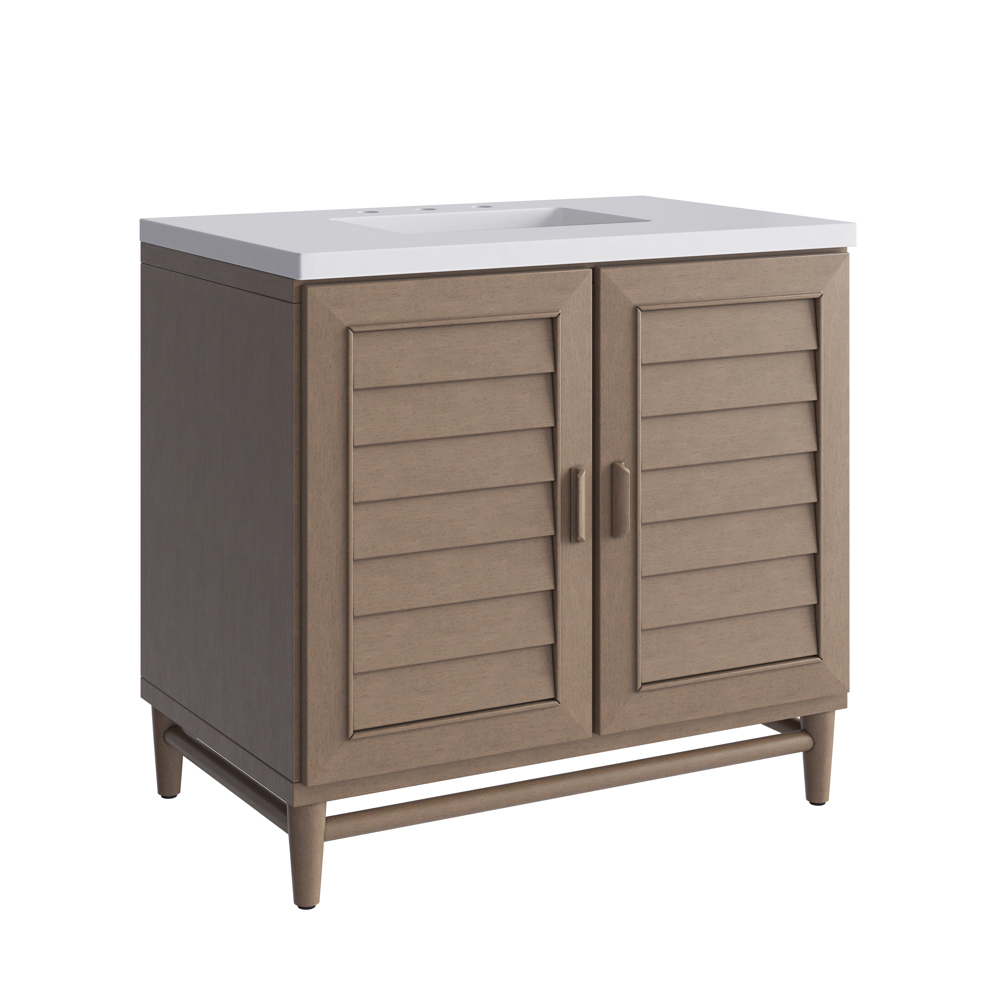 James Martin Portland 36" Single Vanity in Whitewashed Walnut with 3cm Countertop