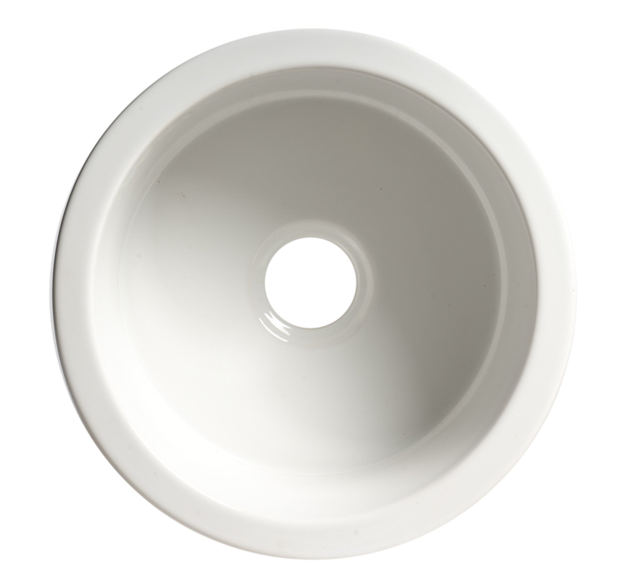 ALFI brand ABF1818R Round 18" x 18" Undermount / Drop In Fireclay Prep Sink