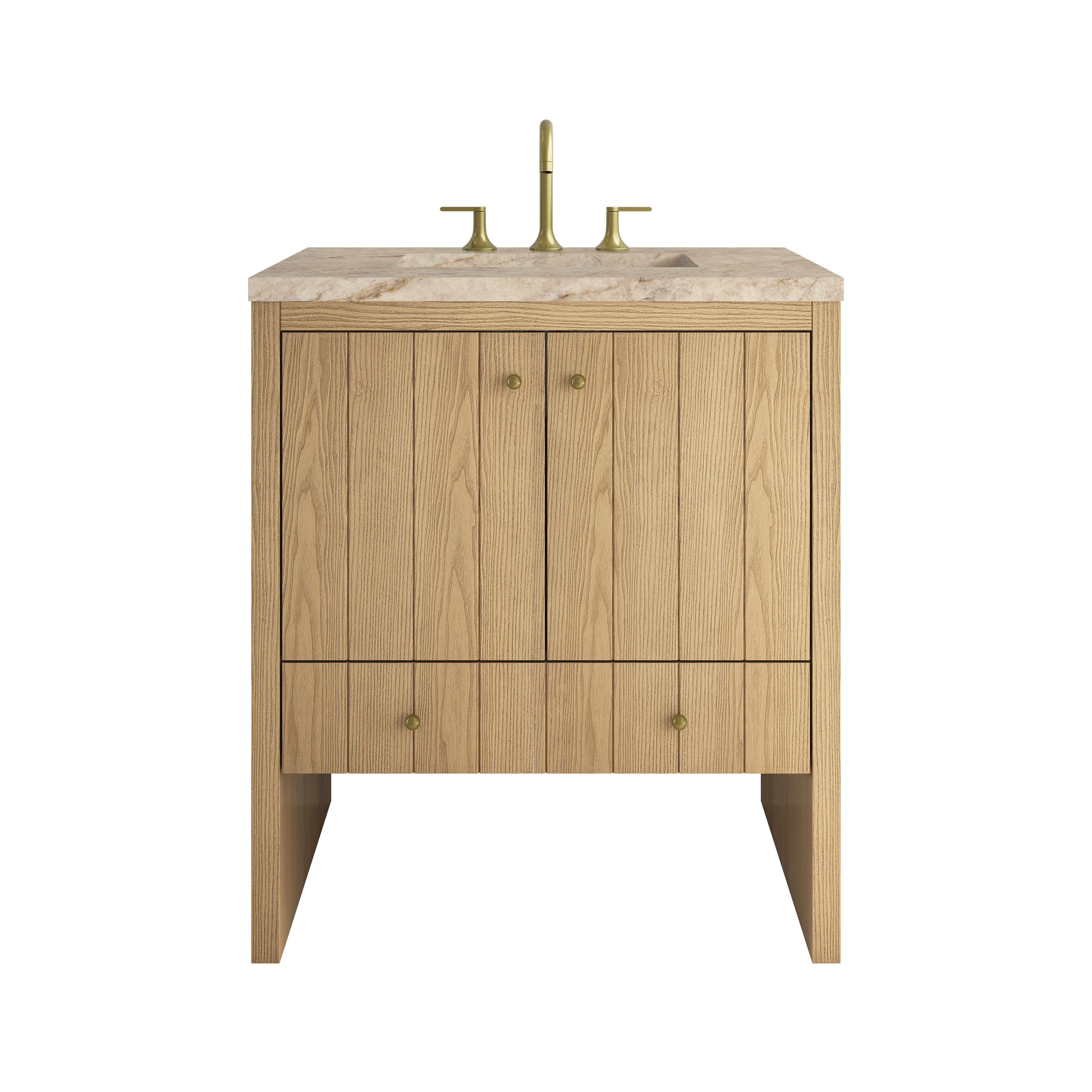 James Martin Hudson 30" Single Vanity in Light Natural Oak with 3cm Countertop