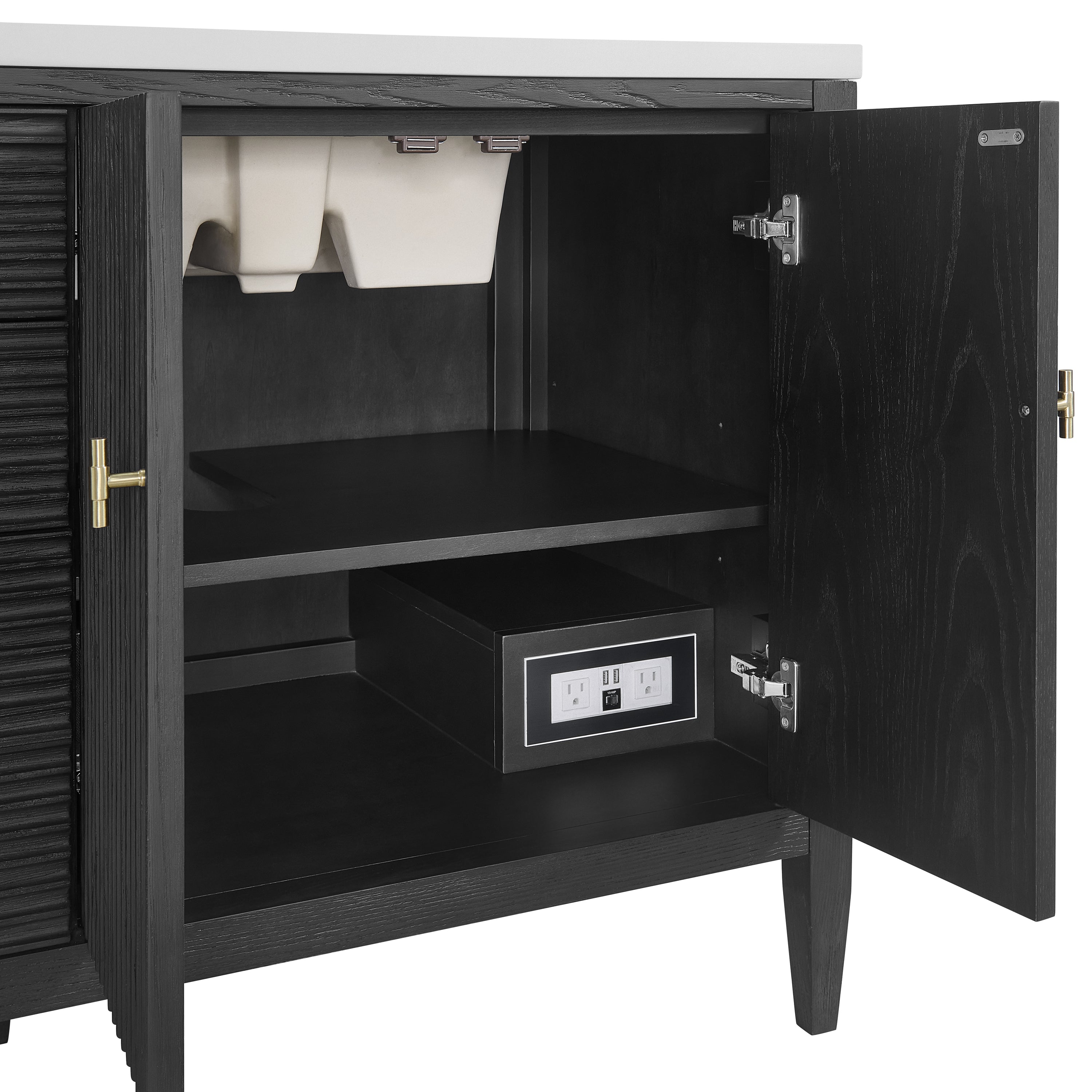 James Martin Myrrin 72" Double Vanity in Carbon Oak with 3cm Countertop