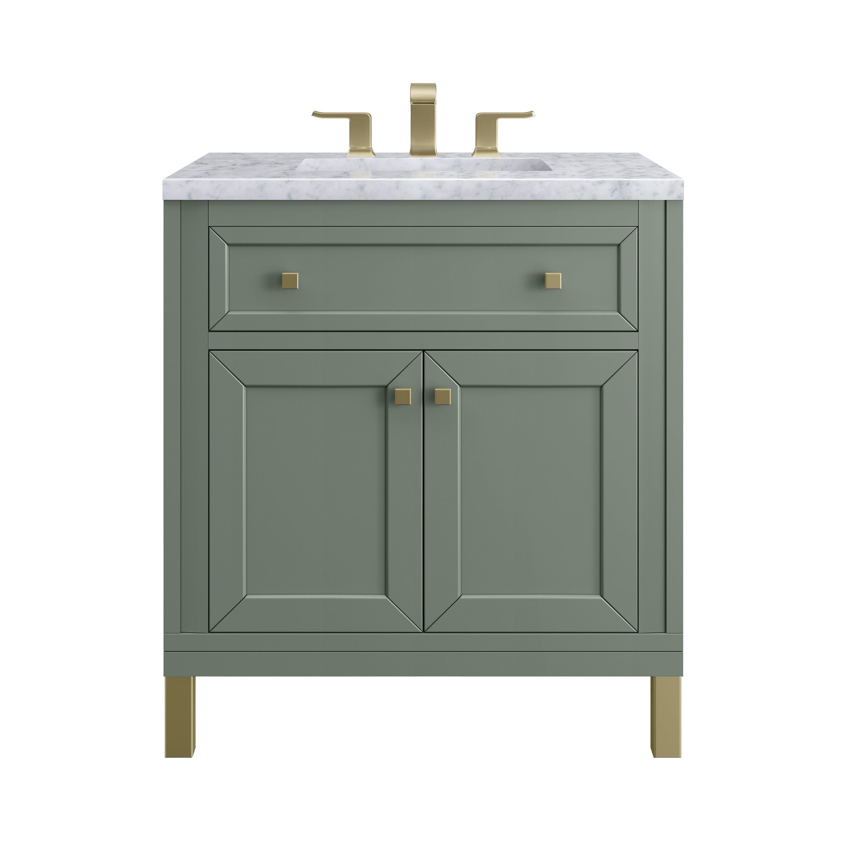 James Martin Chicago 30" Single Vanity in Smokey Celadon with 3cm Countertop