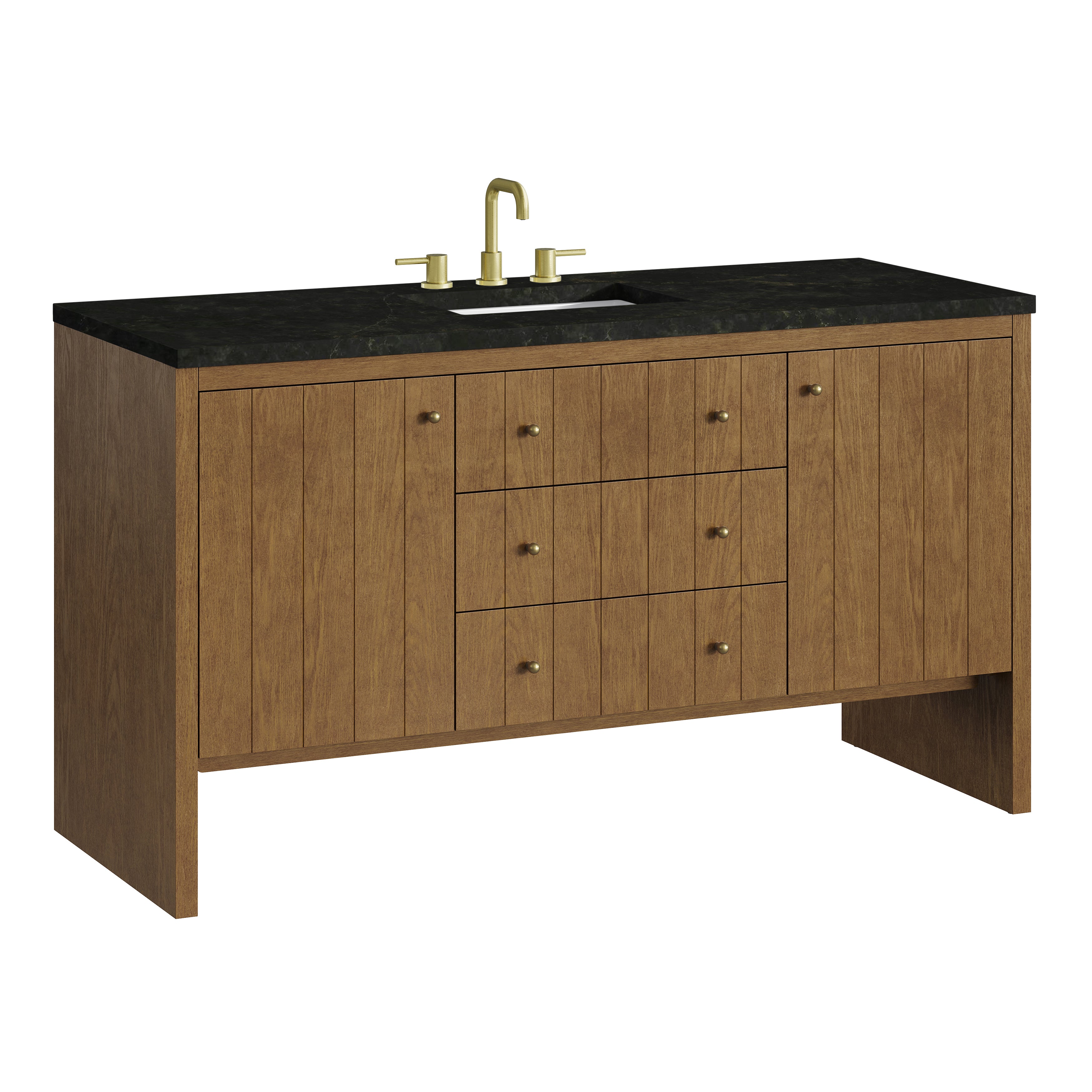James Martin Hudson 60" Single Vanity in Honey Oak with 3cm Countertop