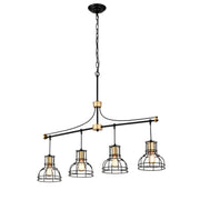 Pendant Light Vintage 40" Matte Black & Gold Chandelier for Living Spaces