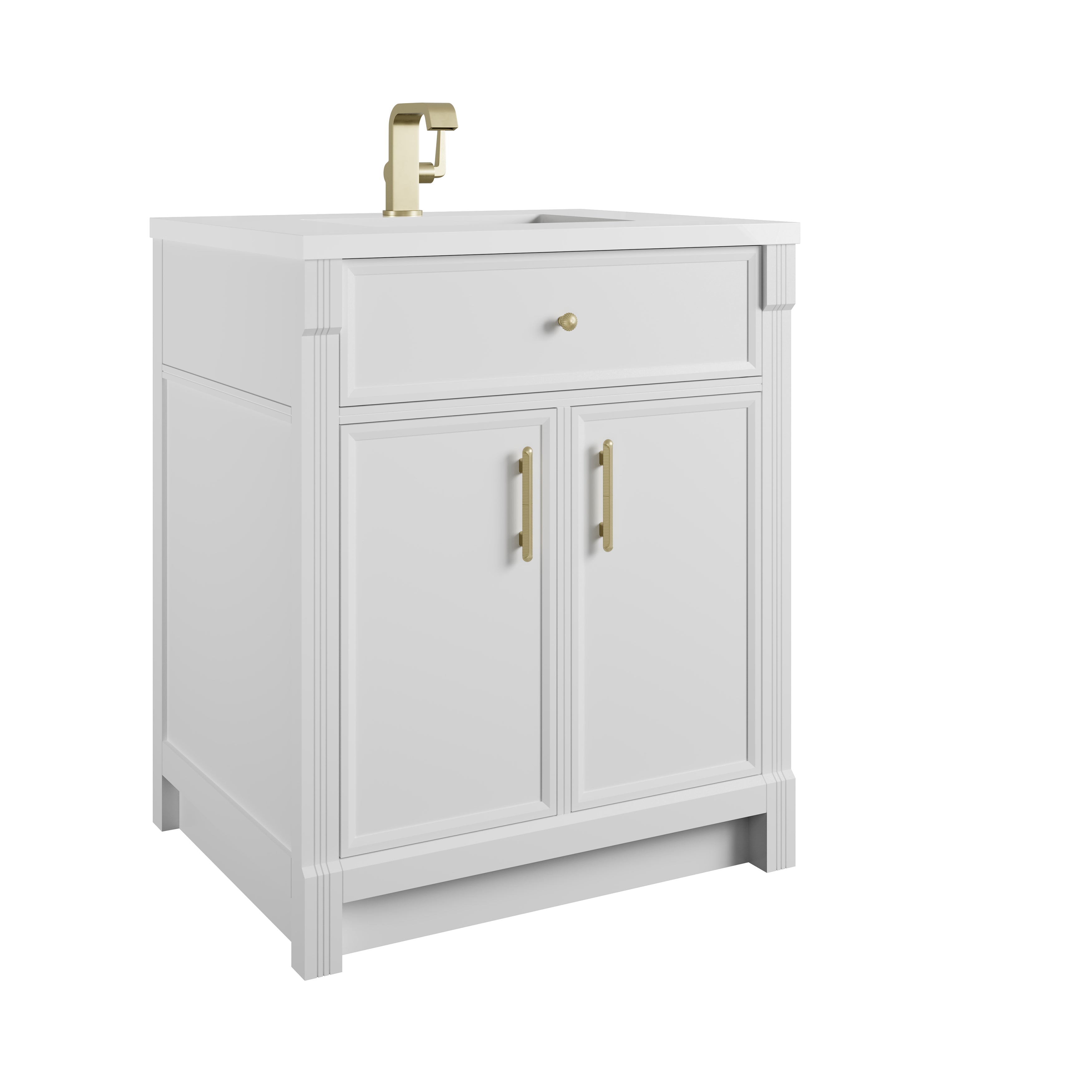 James Martin Bellshire 30" Single Vanity in Bright White with 3cm Countertop