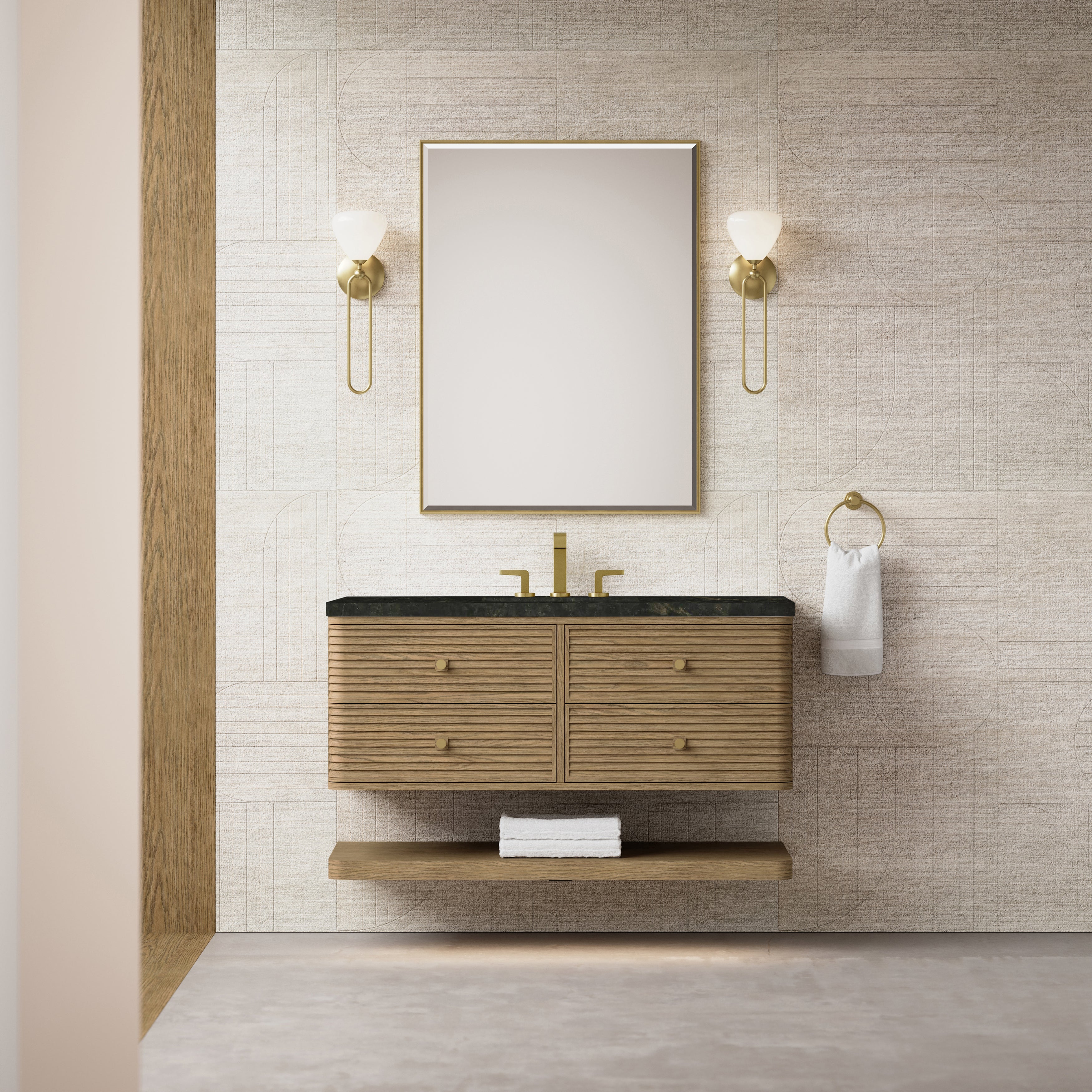 James Martin Allamari 48" Single Vanity in Dune Mist with 3cm Countertop