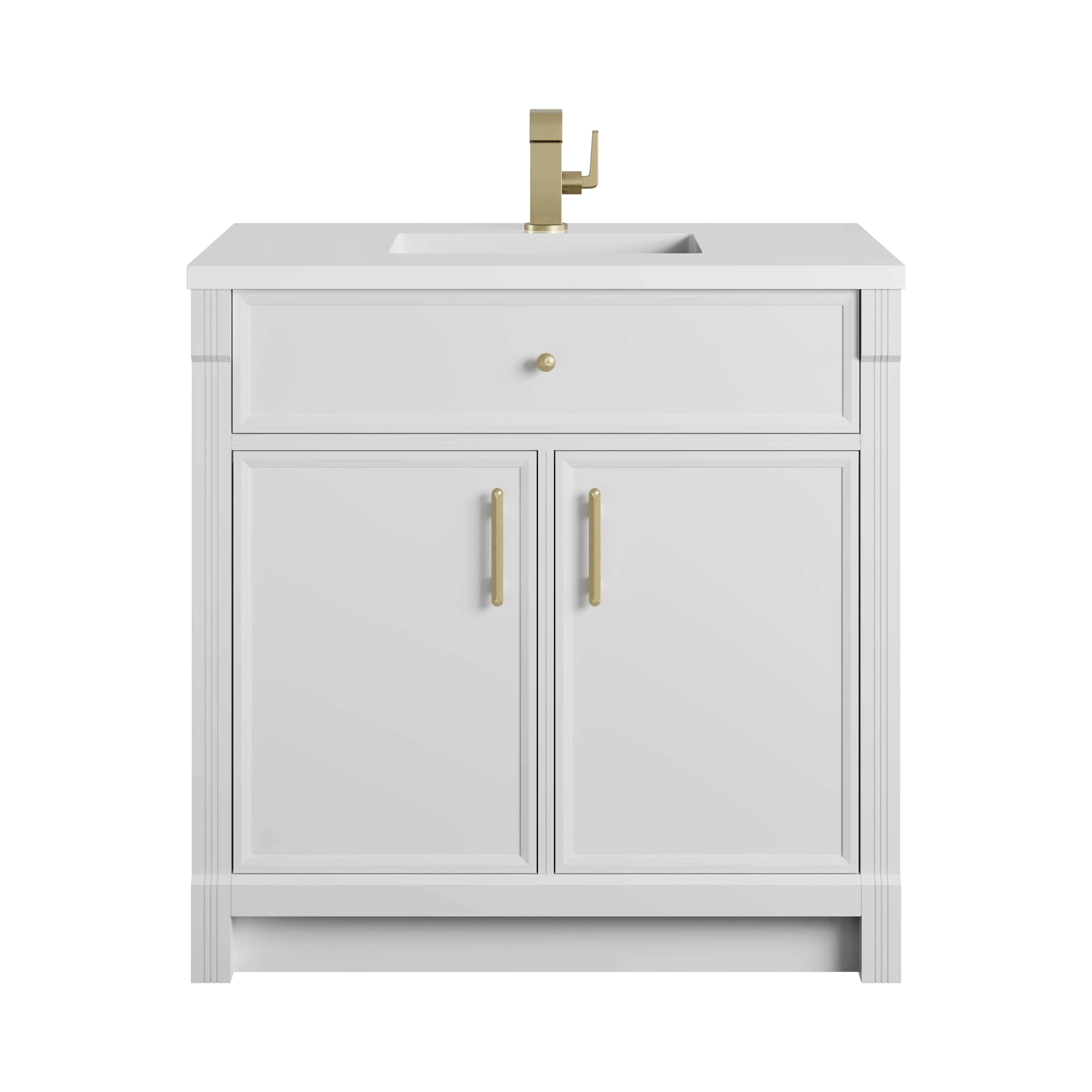 James Martin Bellshire 36" Single Vanity in Bright White with 3cm Countertop