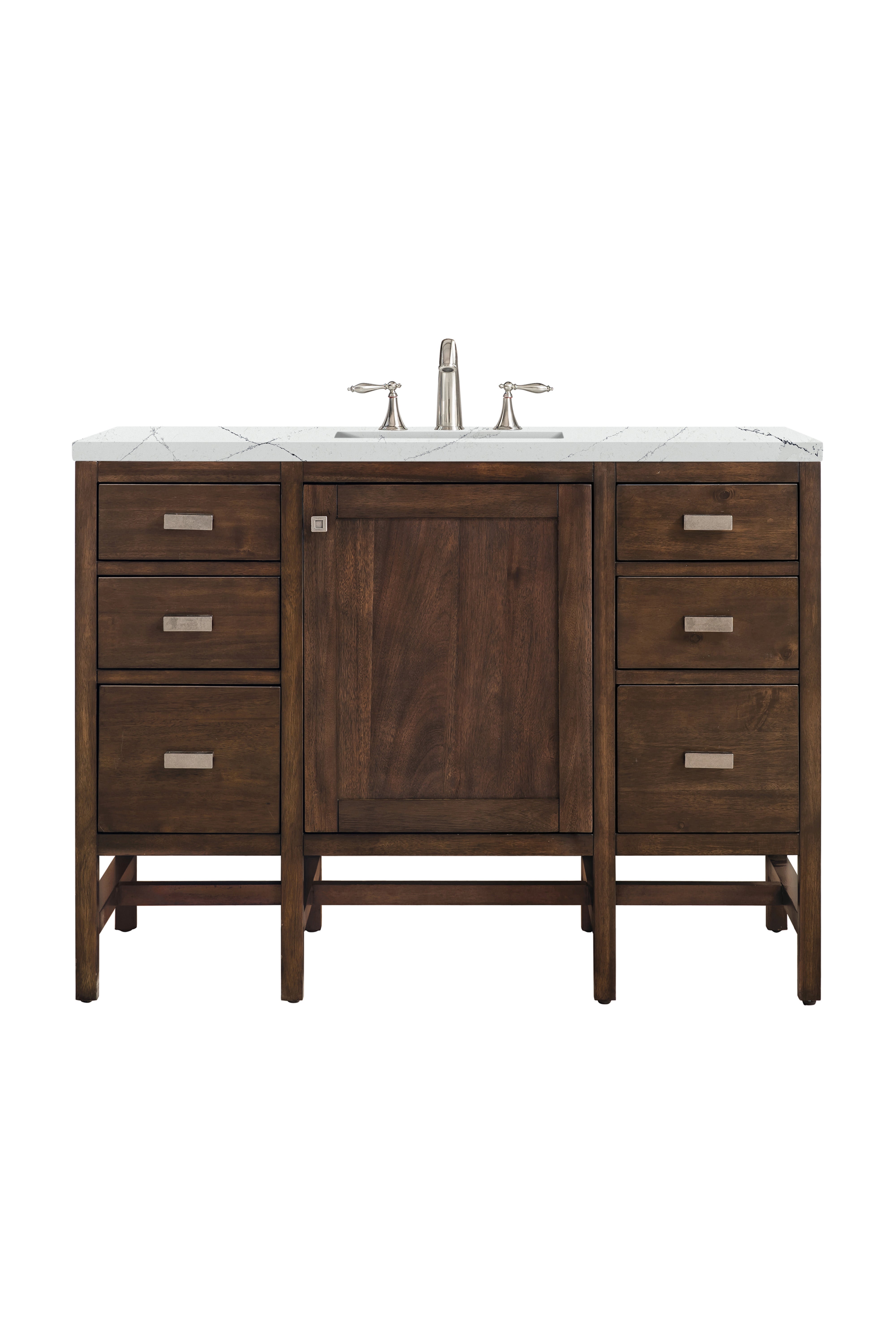James Martin Addison 48" Single Vanity in Mid-Century Acacia with 3cm Countertop