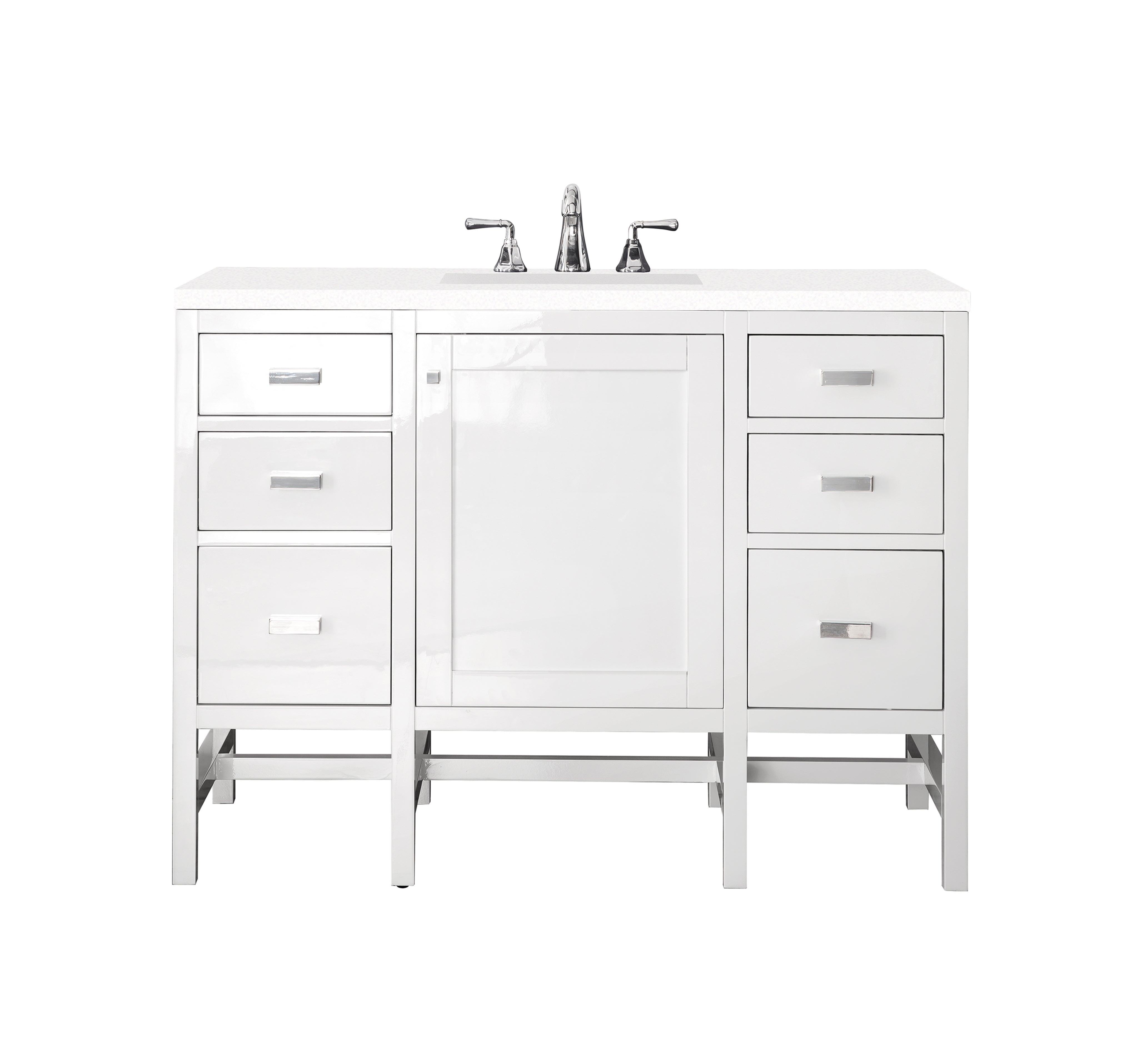 James Martin Addison 48" Single Vanity in Glossy White with 3cm Countertop