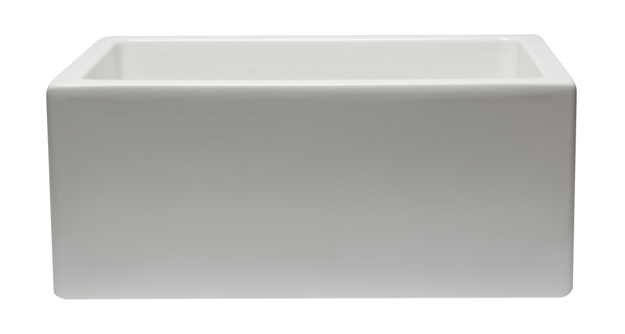 ALFI brand AB2418HS 24" Reversible Smooth / Fluted Single Bowl Fireclay Farm Sink – Biscuit, Black Gloss, Black Matte, White