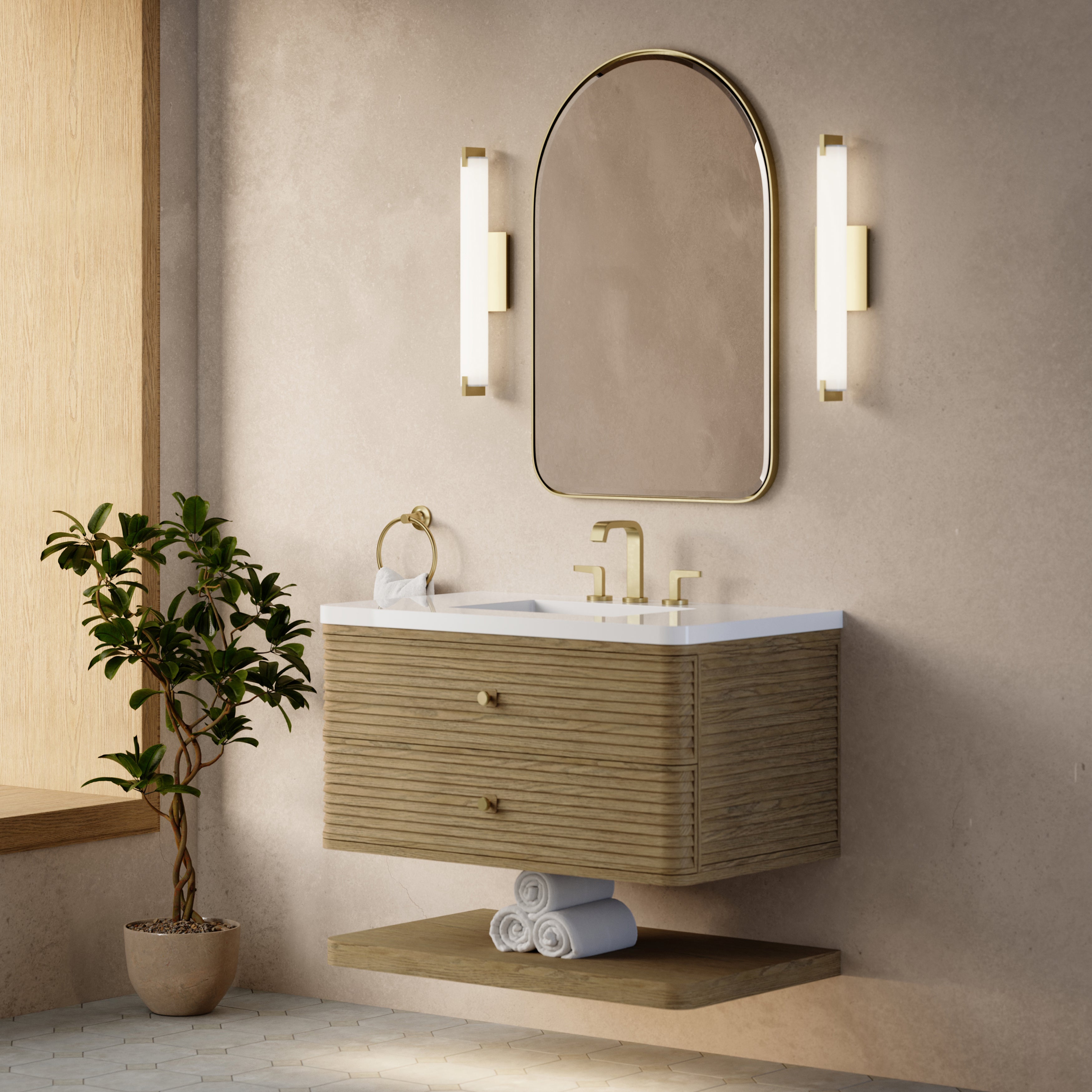 James Martin Allamari 36" Single Vanity in Dune Mist with 3cm Countertop