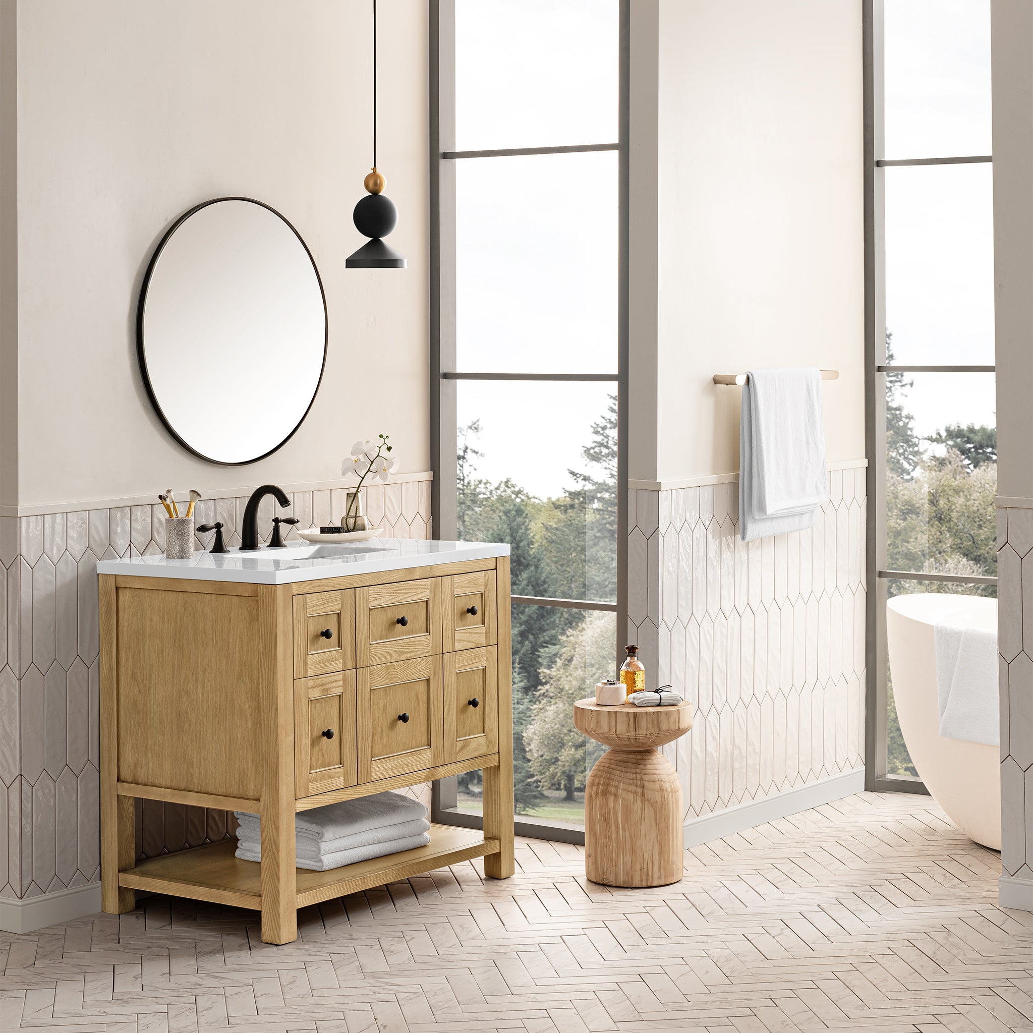 James Martin Breckenridge 36" Single Vanity in Light Natural Oak with 3cm Countertop