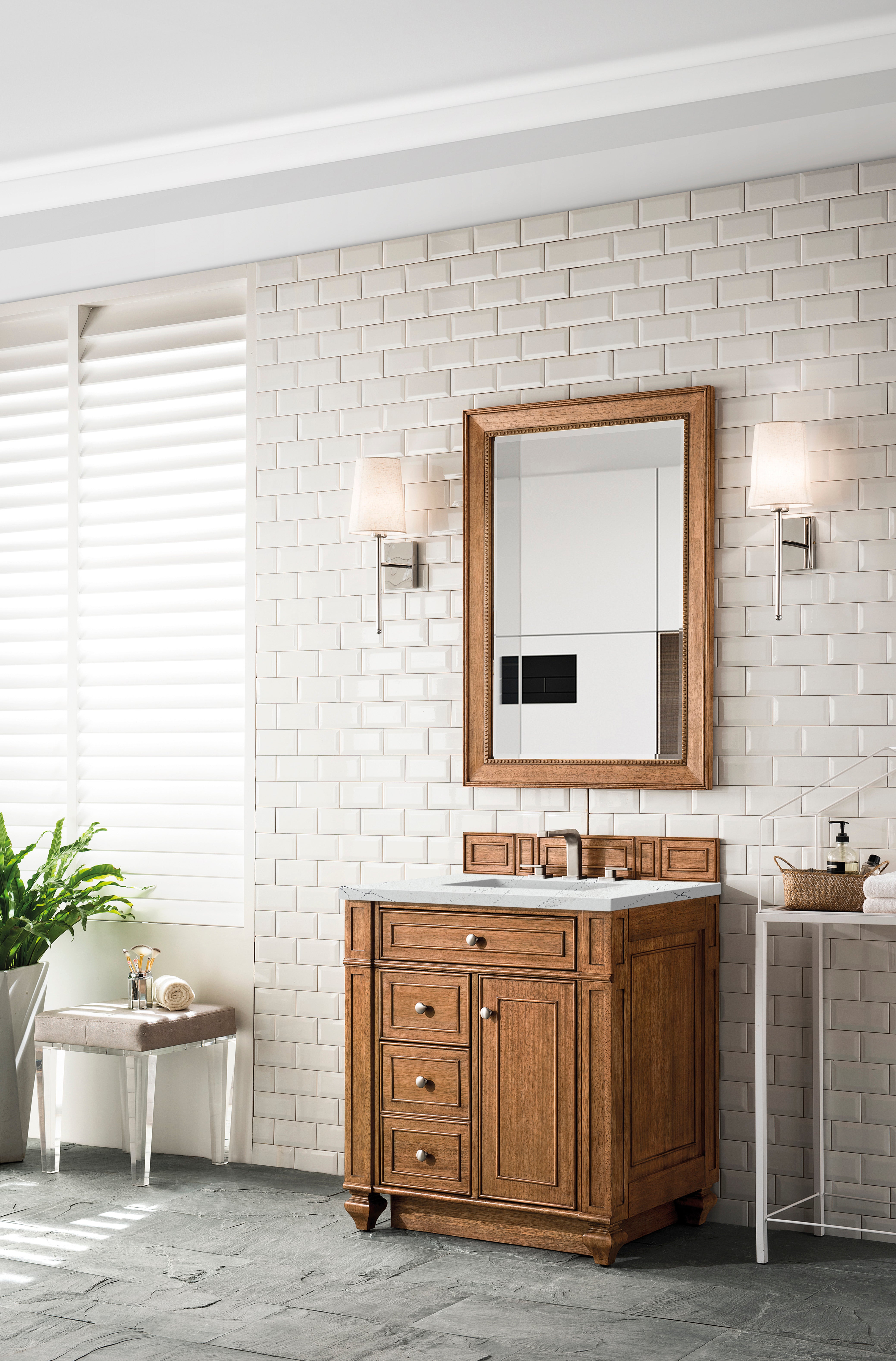 James Martin Bristol 30" Single Vanity in Saddle Brown with 3cm Countertop
