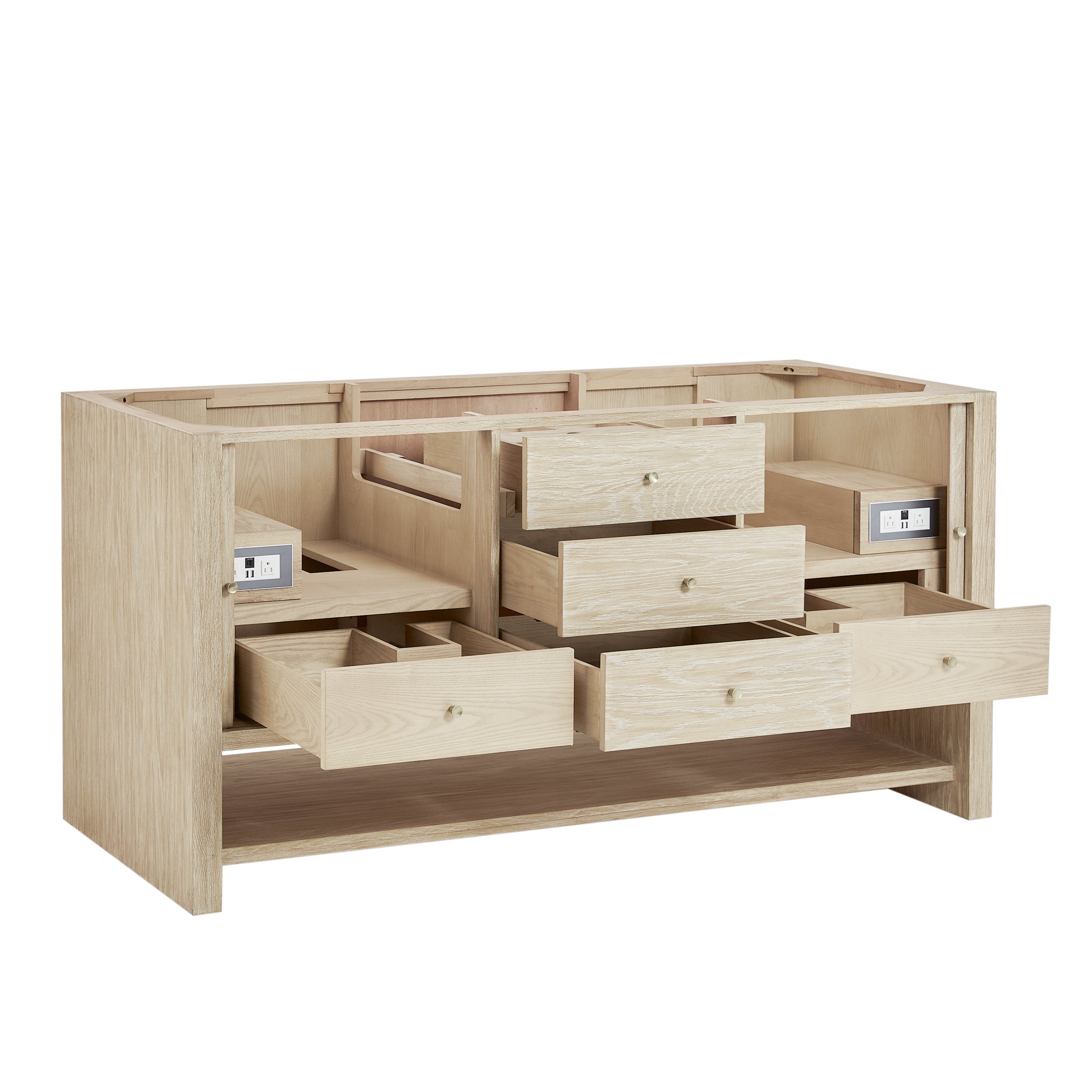 James Martin Marigot 72" Double Vanity in Sunwashed Oak with 3cm Countertop and FreePower Wireless Charger