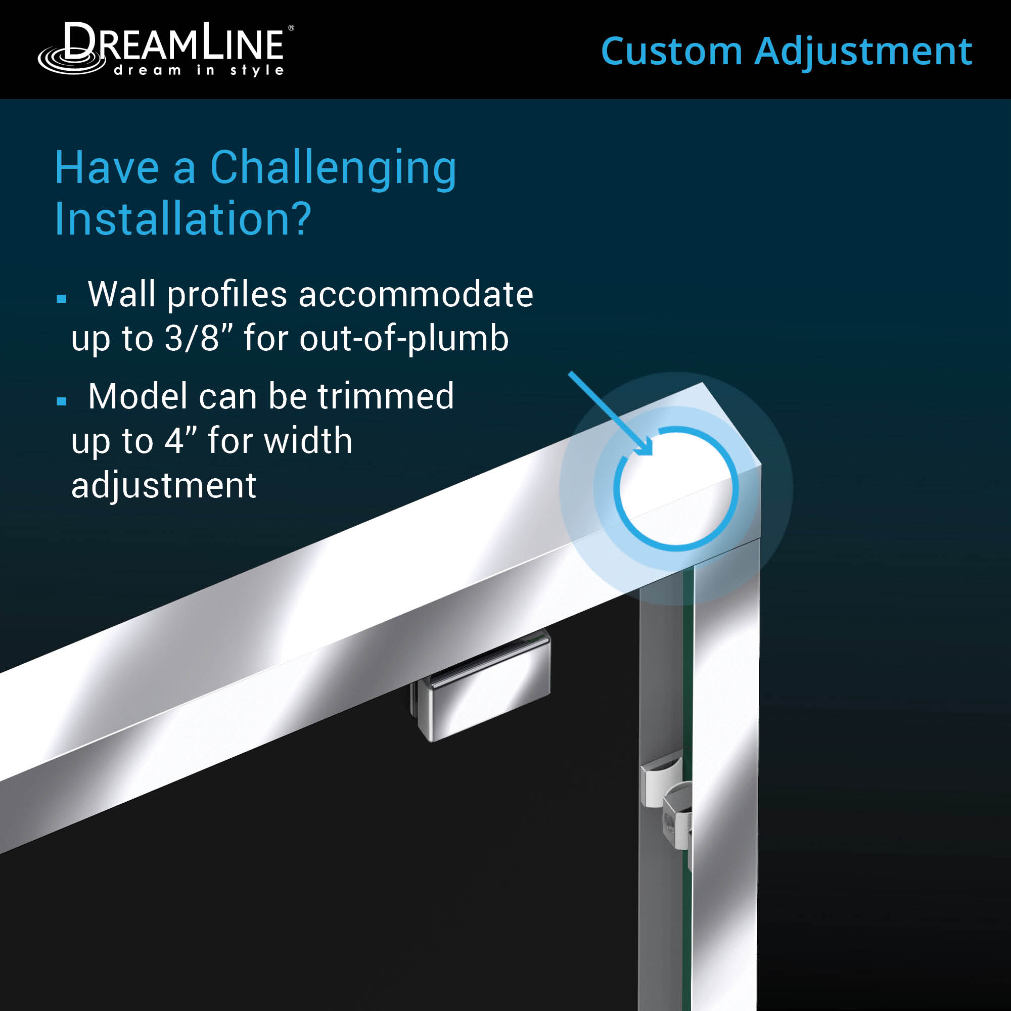 DreamLine Pierce 56-60" W Shower Door