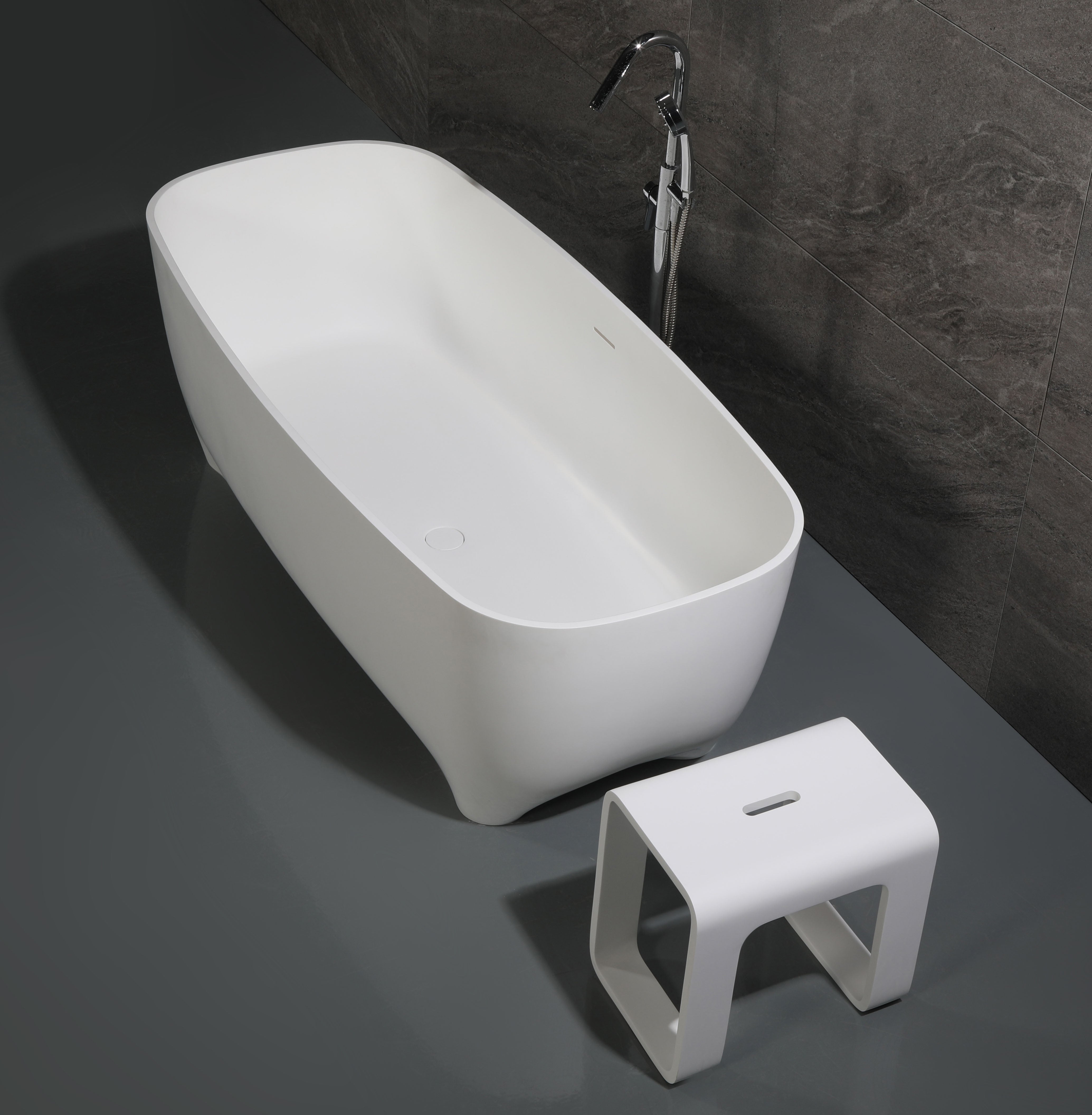 ALFI brand  AB9980 67" White Matte Solid Surface Resin Bathtub