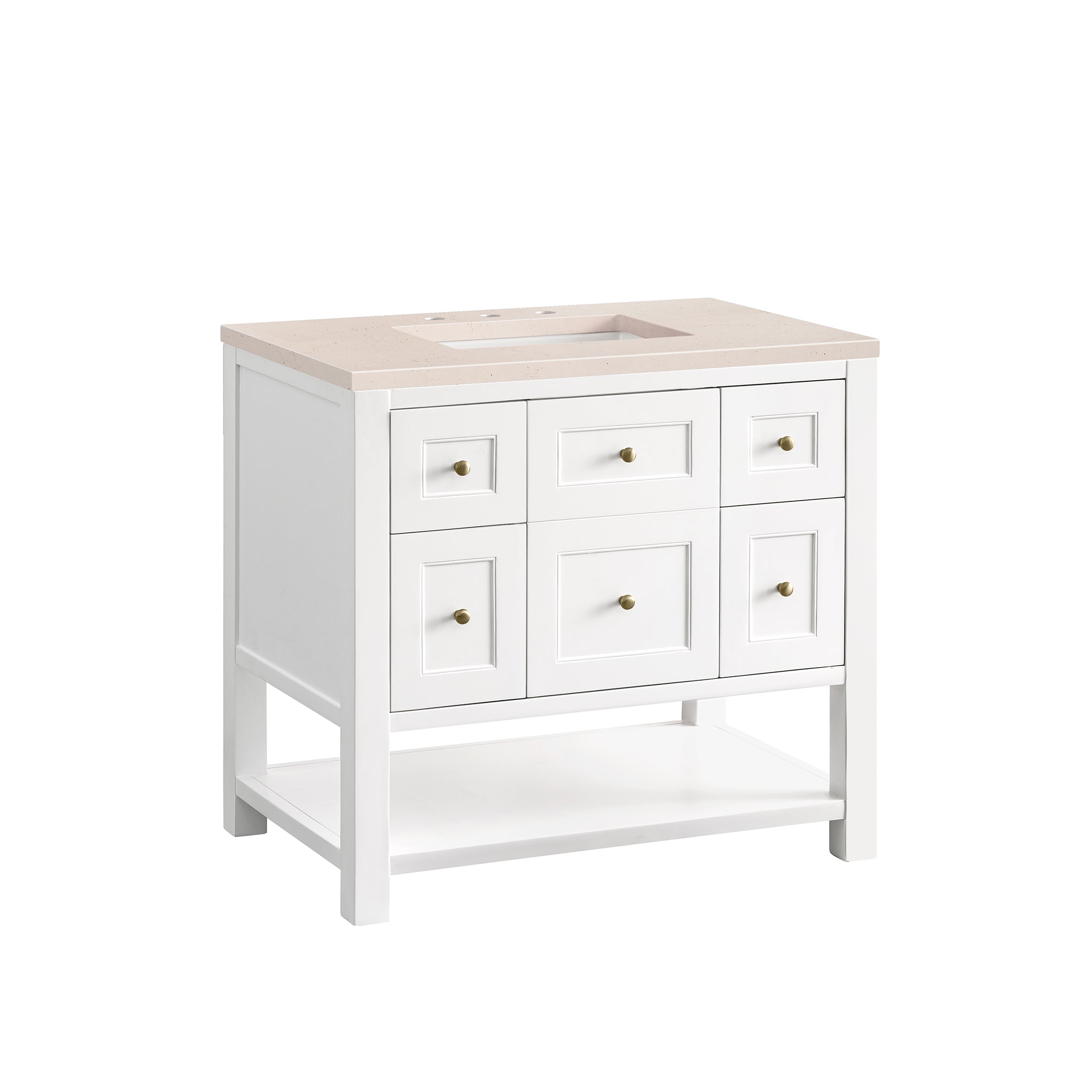 James Martin Breckenridge 36" Single Vanity in Bright White with 3cm Countertop