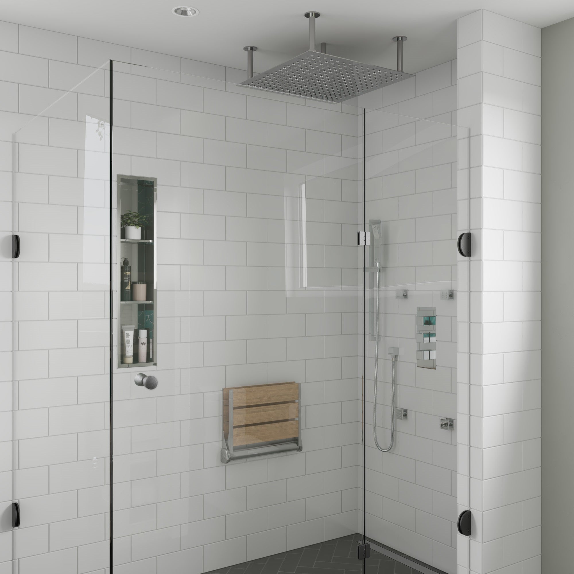 ALFI brand AB3820 2" Square Adjustable Shower Body Spray