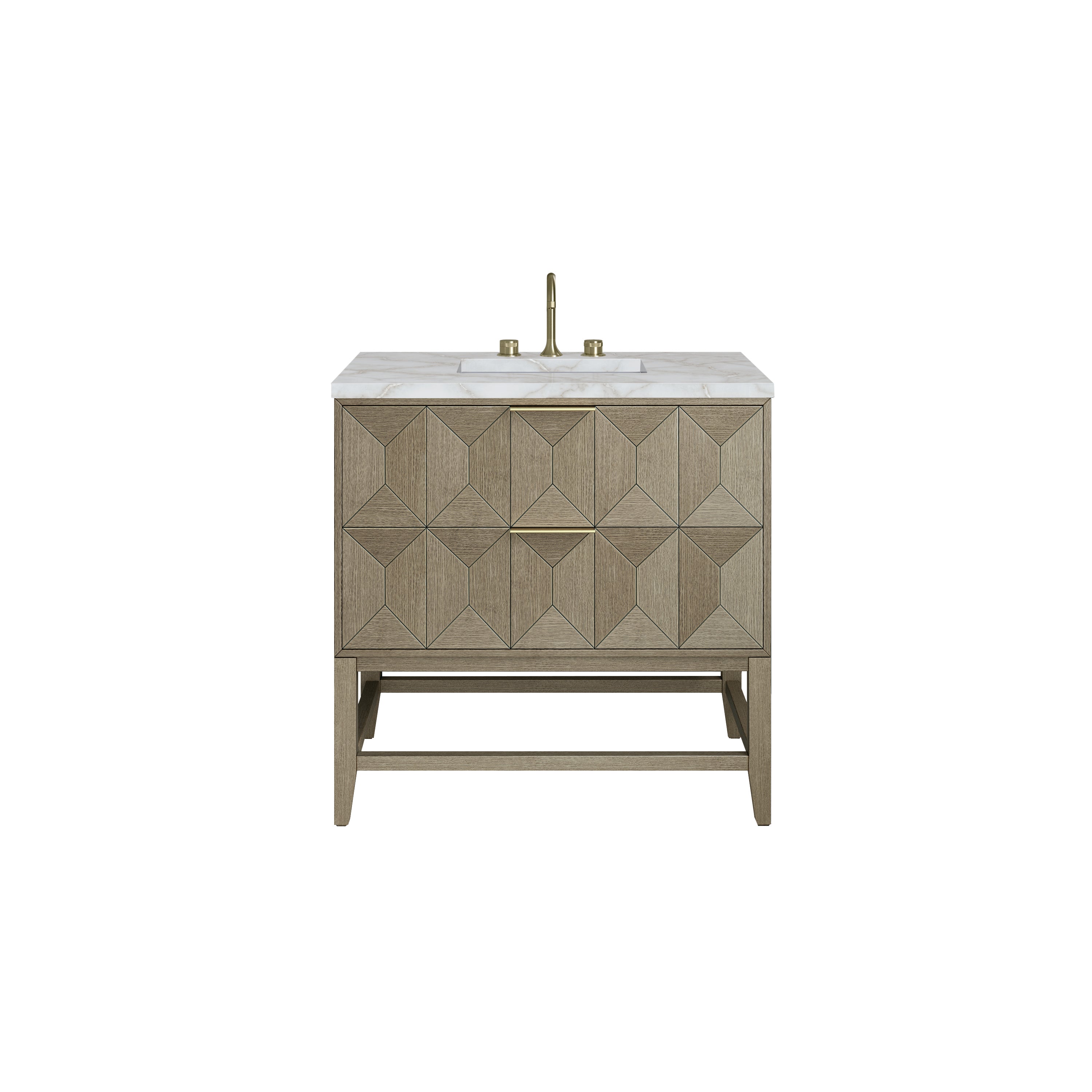 James Martin Emmeline 36" Single Vanity in Pebble Oak with 3cm Countertop