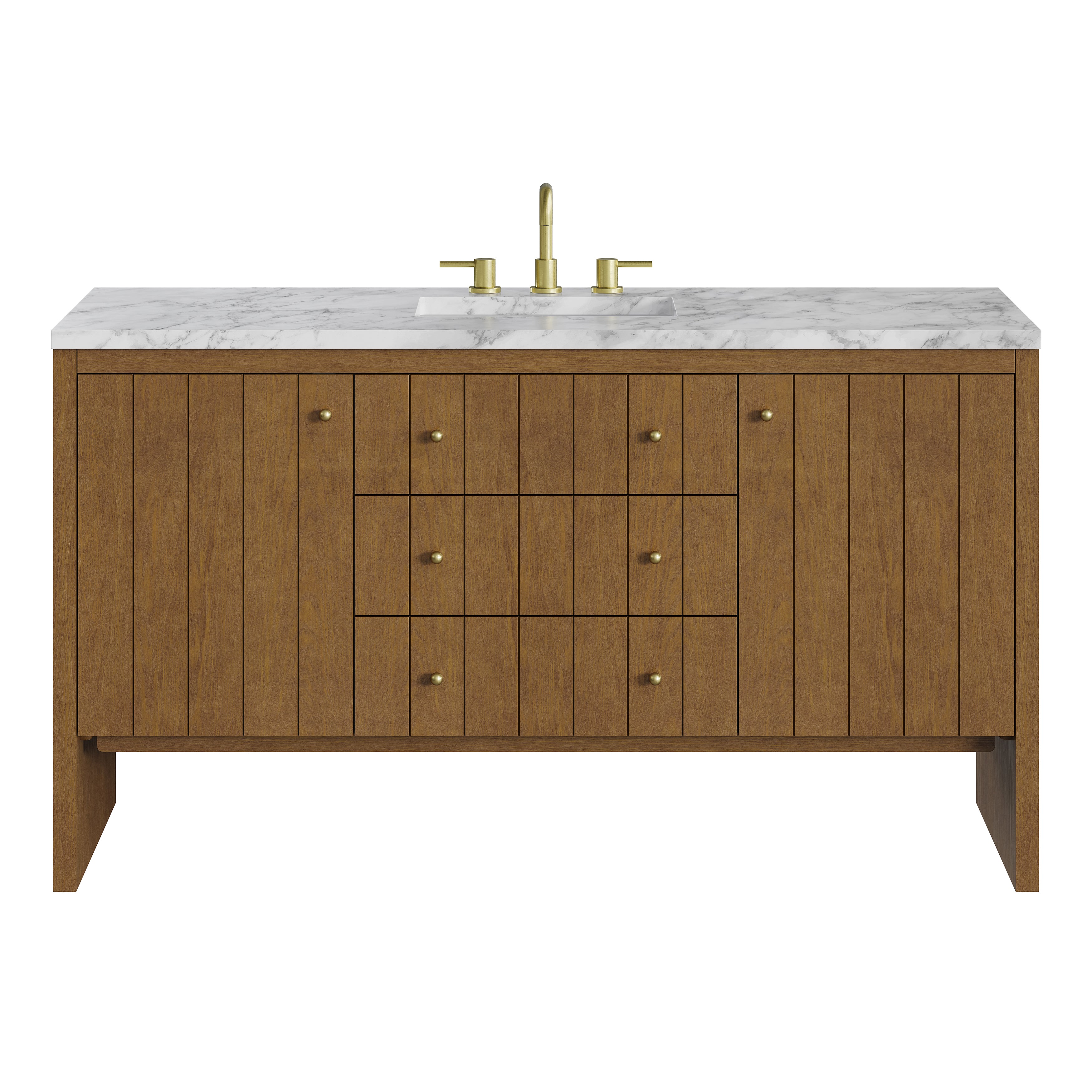 James Martin Hudson 60" Single Vanity in Honey Oak with 3cm Countertop