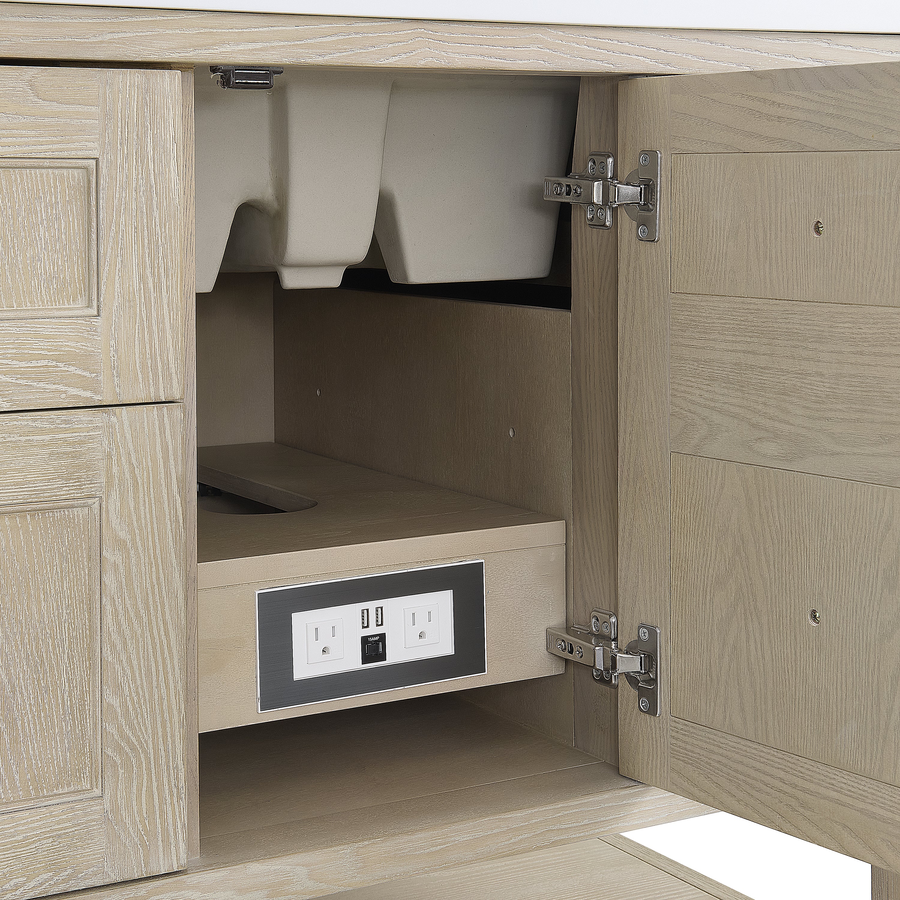 James Martin Breckenridge 72" Double Vanity in Whitewashed Oak with 3cm Countertop