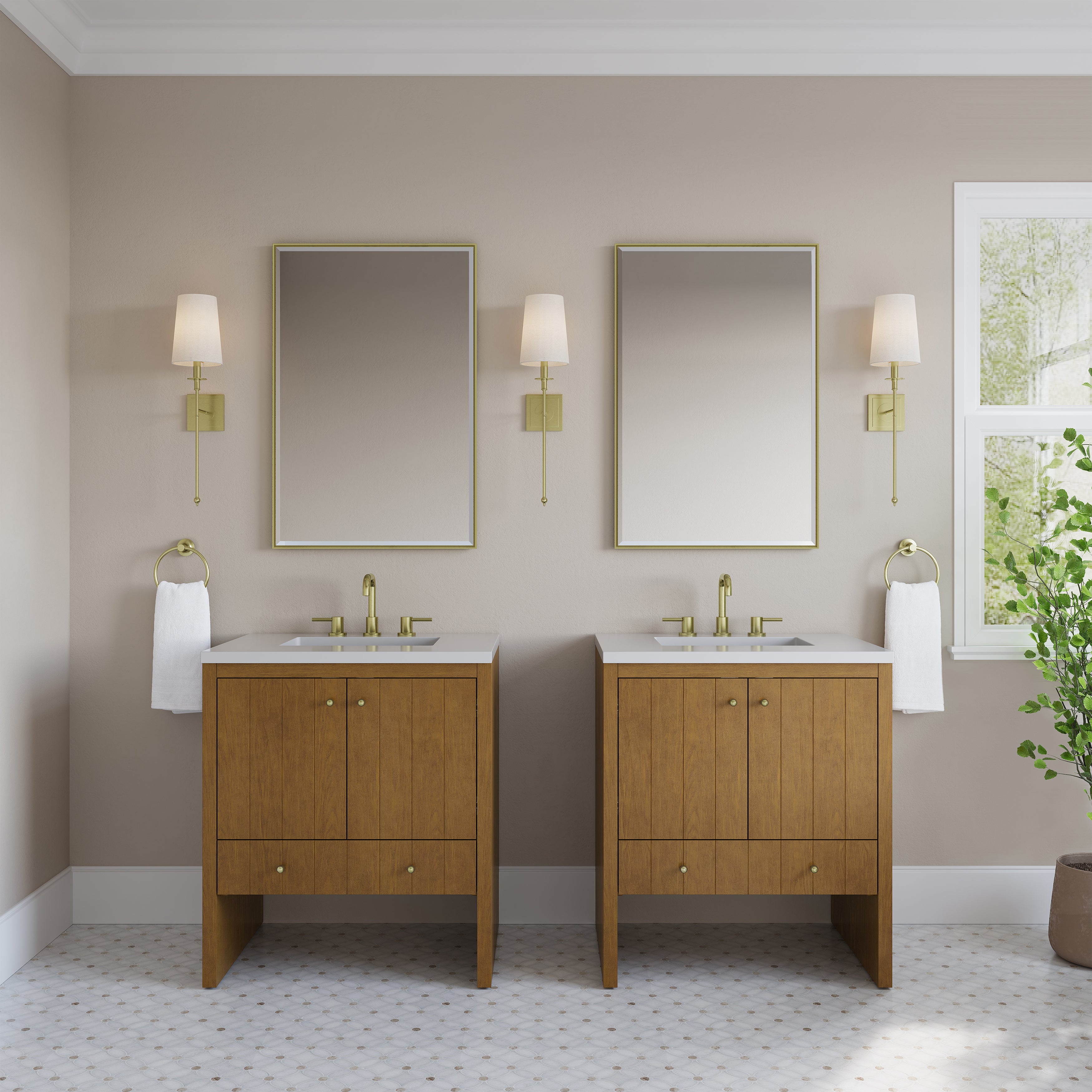 James Martin Hudson 30" Single Vanity in Honey Oak with 3cm Countertop
