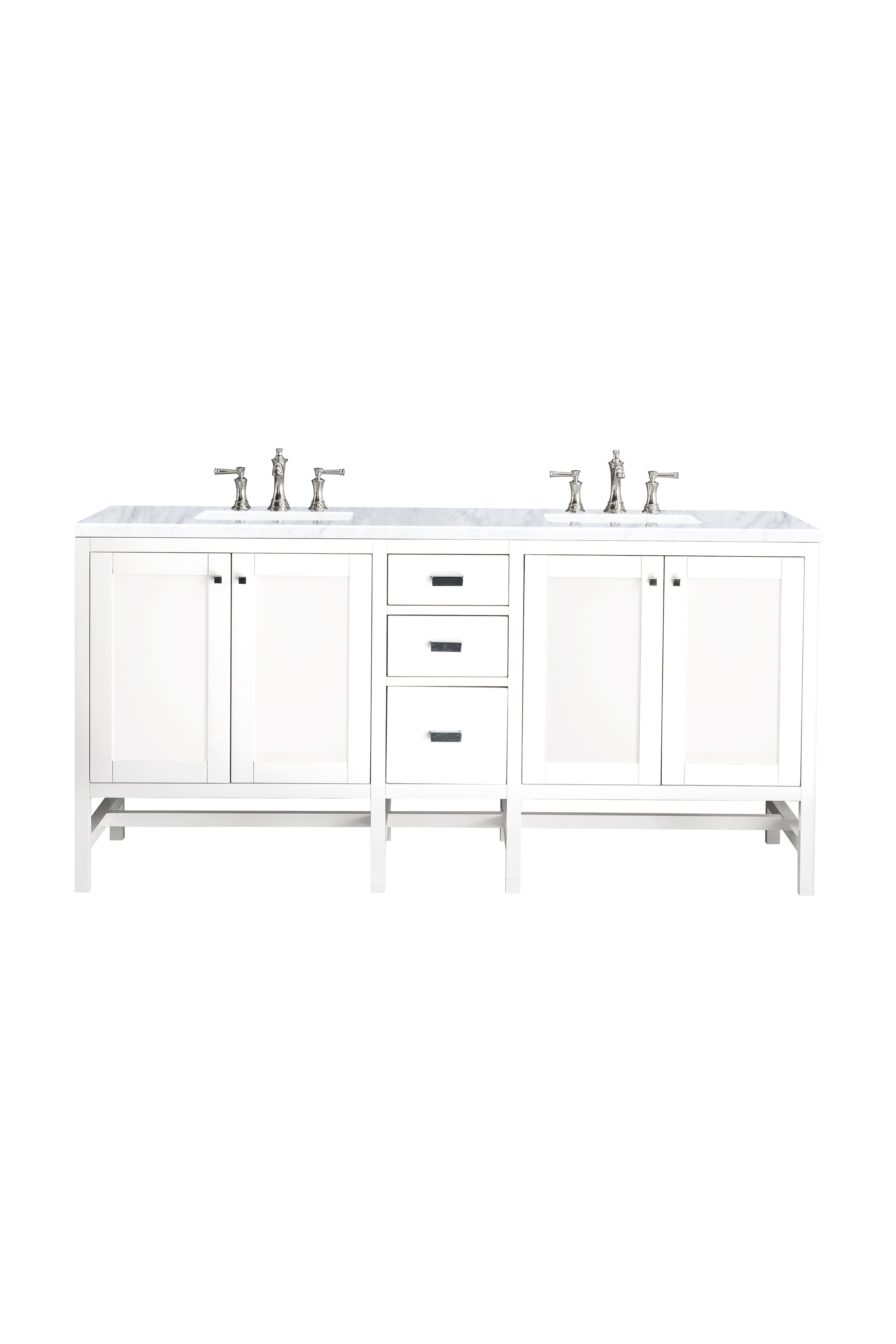 James Martin Addison 72" Double Vanity in Glossy White with 3cm Countertop