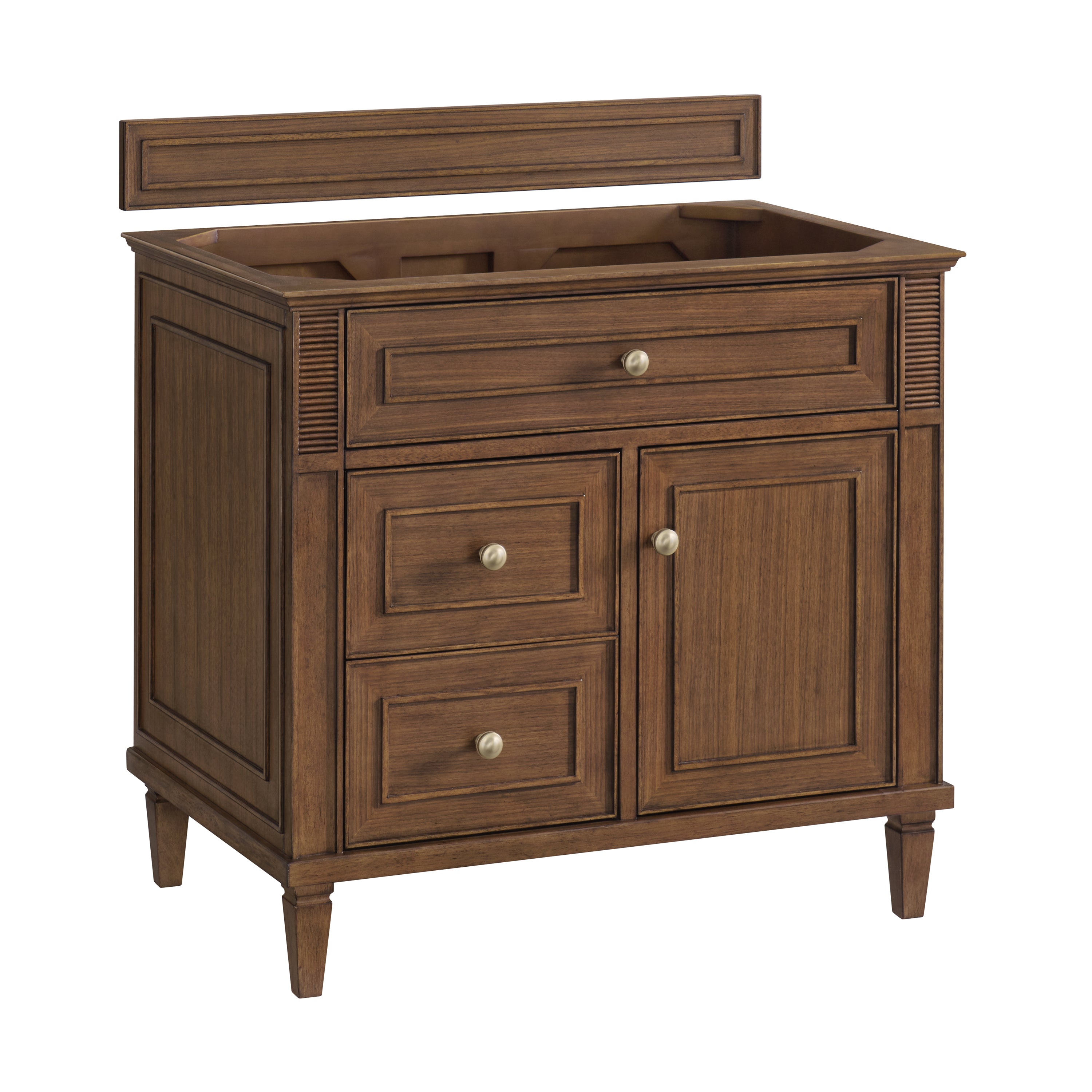 James Martin Lorelai 36" Single Vanity in Mid-Century Walnut with 3cm Countertop