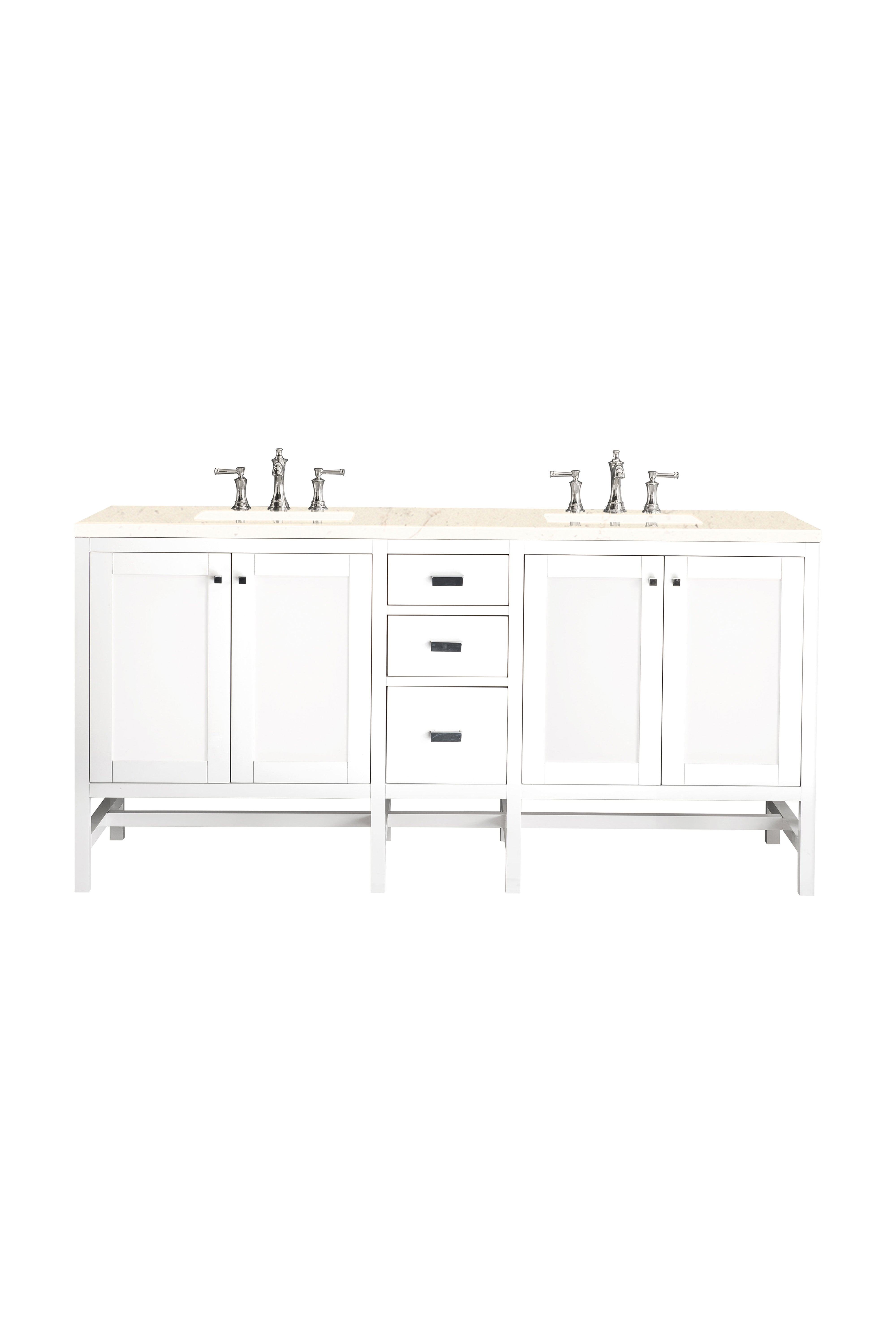 James Martin Addison 72" Double Vanity in Glossy White with 3cm Countertop