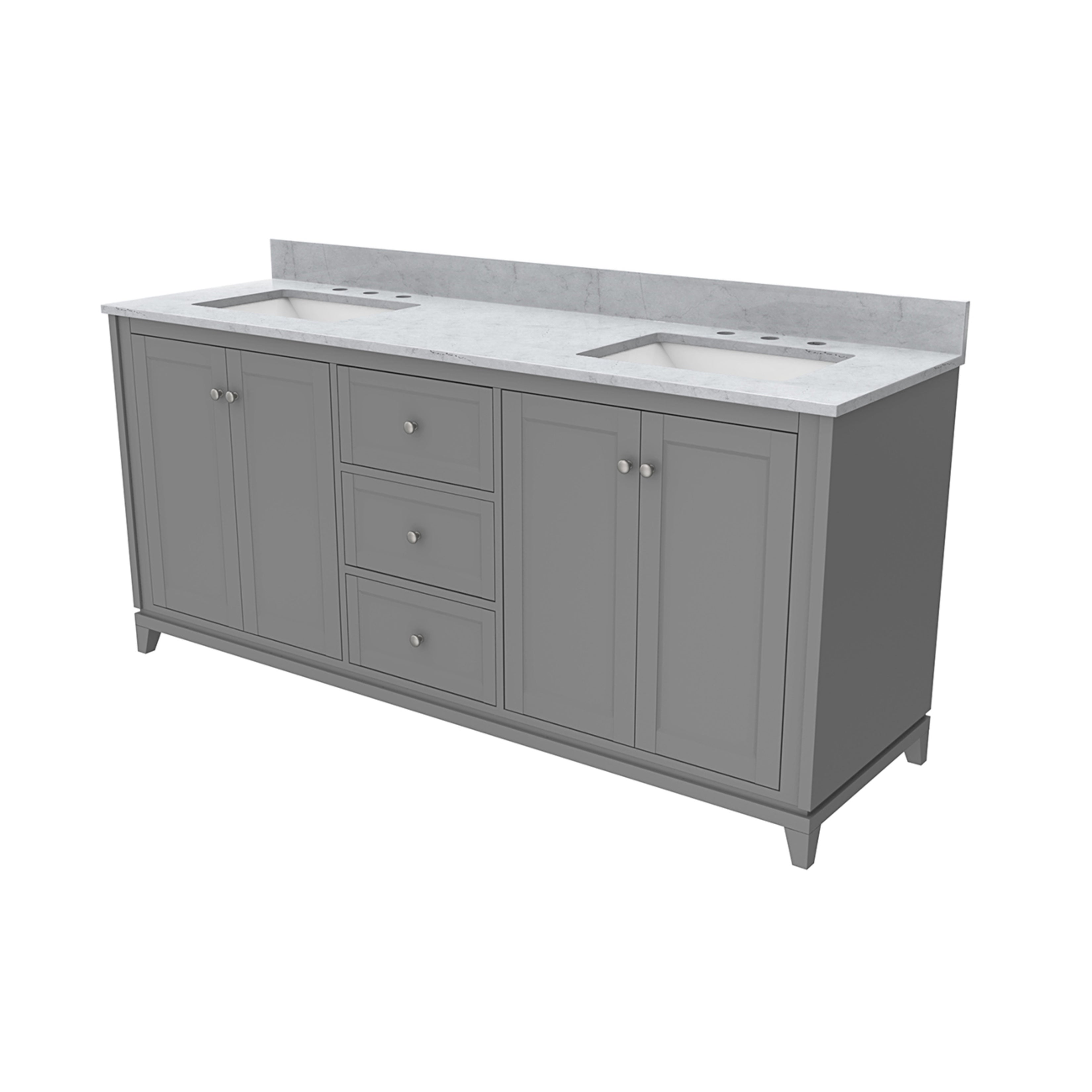 MAIDSTONE Placid 72 Inch Oak Vanity