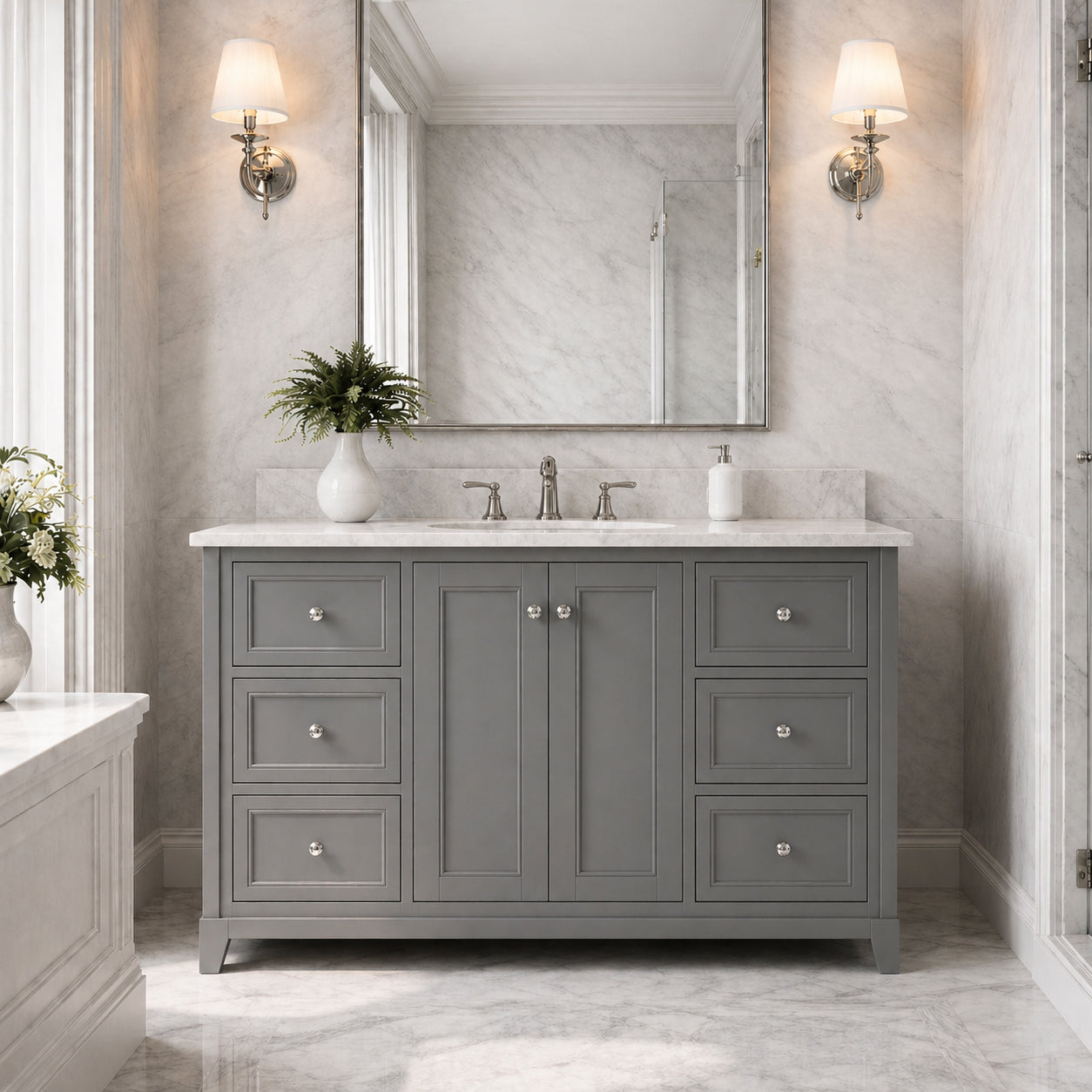 MAIDSTONE Placid 48 Inch Oak Vanity