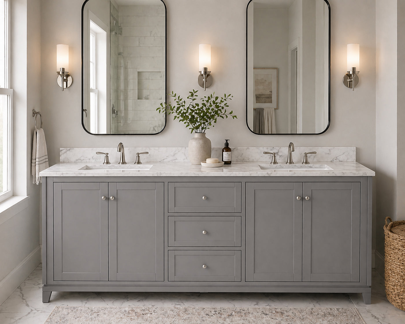 MAIDSTONE Placid 72 Inch Oak Vanity
