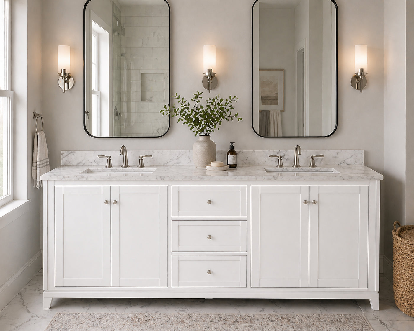 MAIDSTONE Placid 72 Inch Oak Vanity