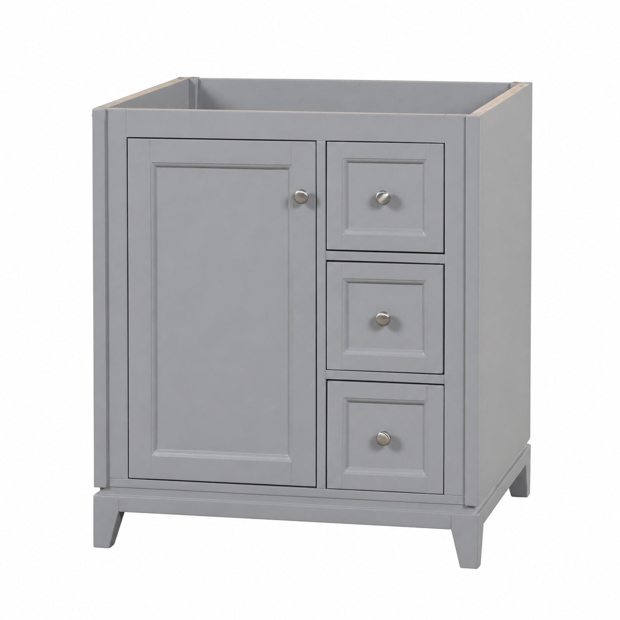 MAIDSTONE Placid 30 Inch Oak Vanity with Left Cabinet and Rectangular Undermount Sink