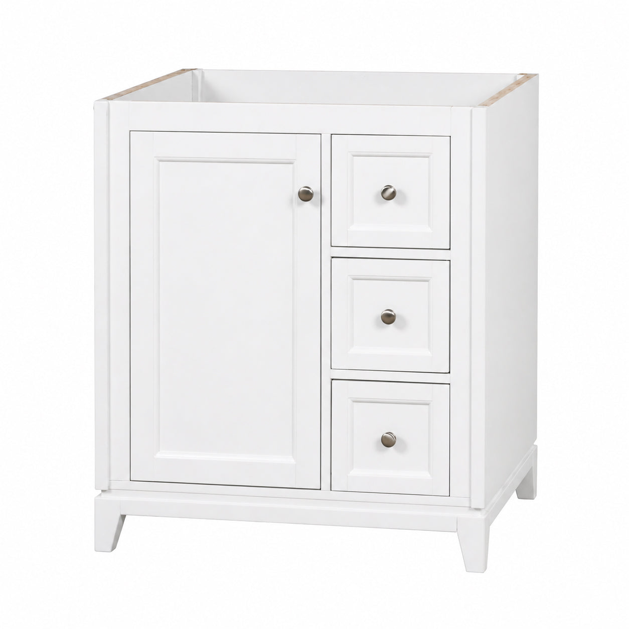 MAIDSTONE Placid 30 Inch Oak Vanity with Left Cabinet and Rectangular Undermount Sink