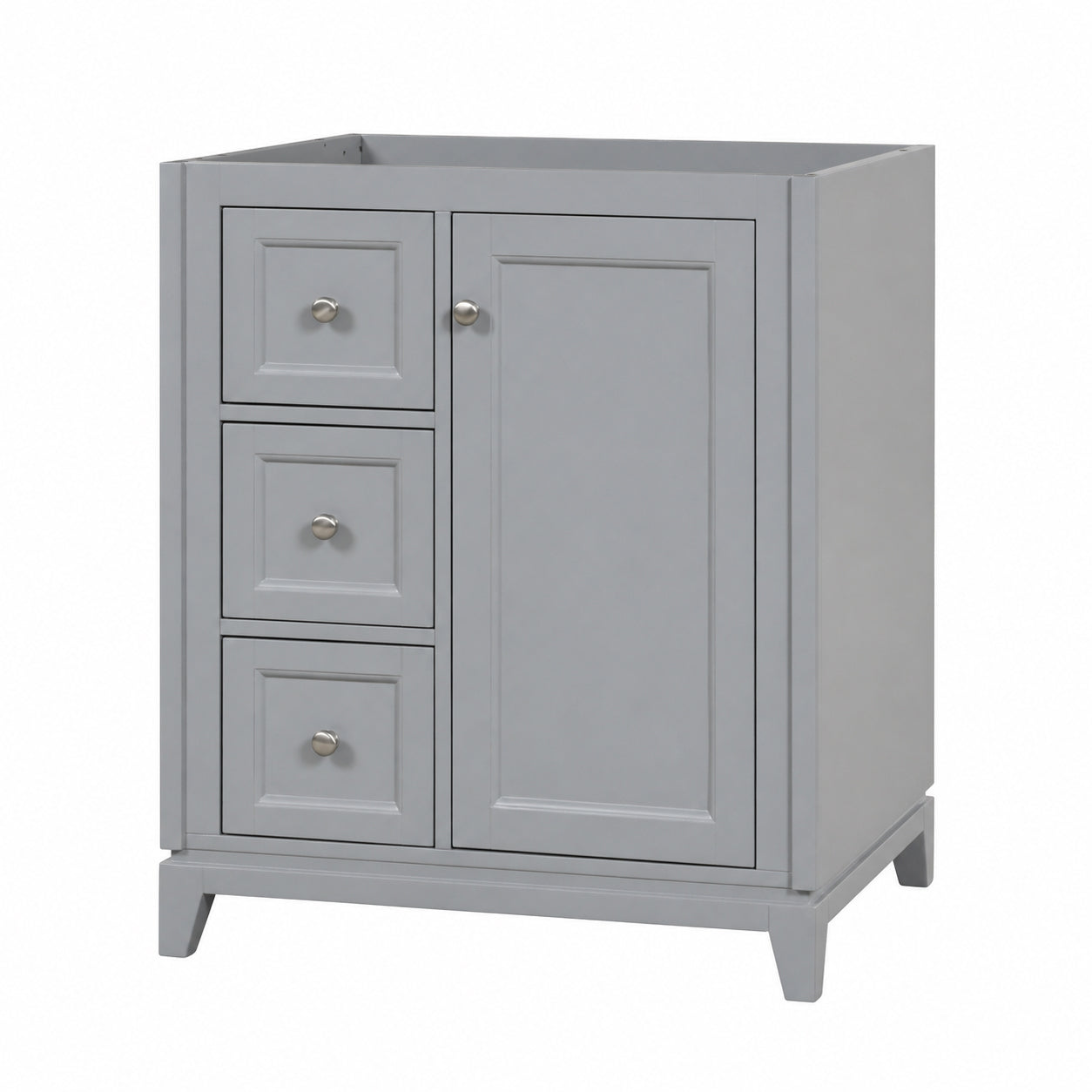 MAIDSTONE Placid 30 Inch Oak Vanity with Right Cabinet and Rectangular Undermount Sink