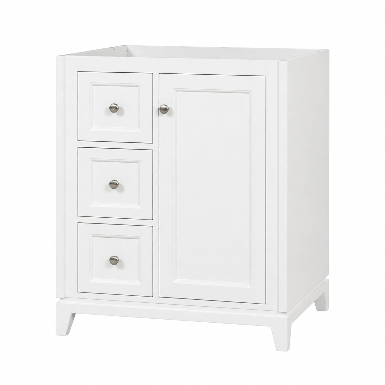 MAIDSTONE Placid 30 Inch Oak Vanity with Right Cabinet and Rectangular Undermount Sink