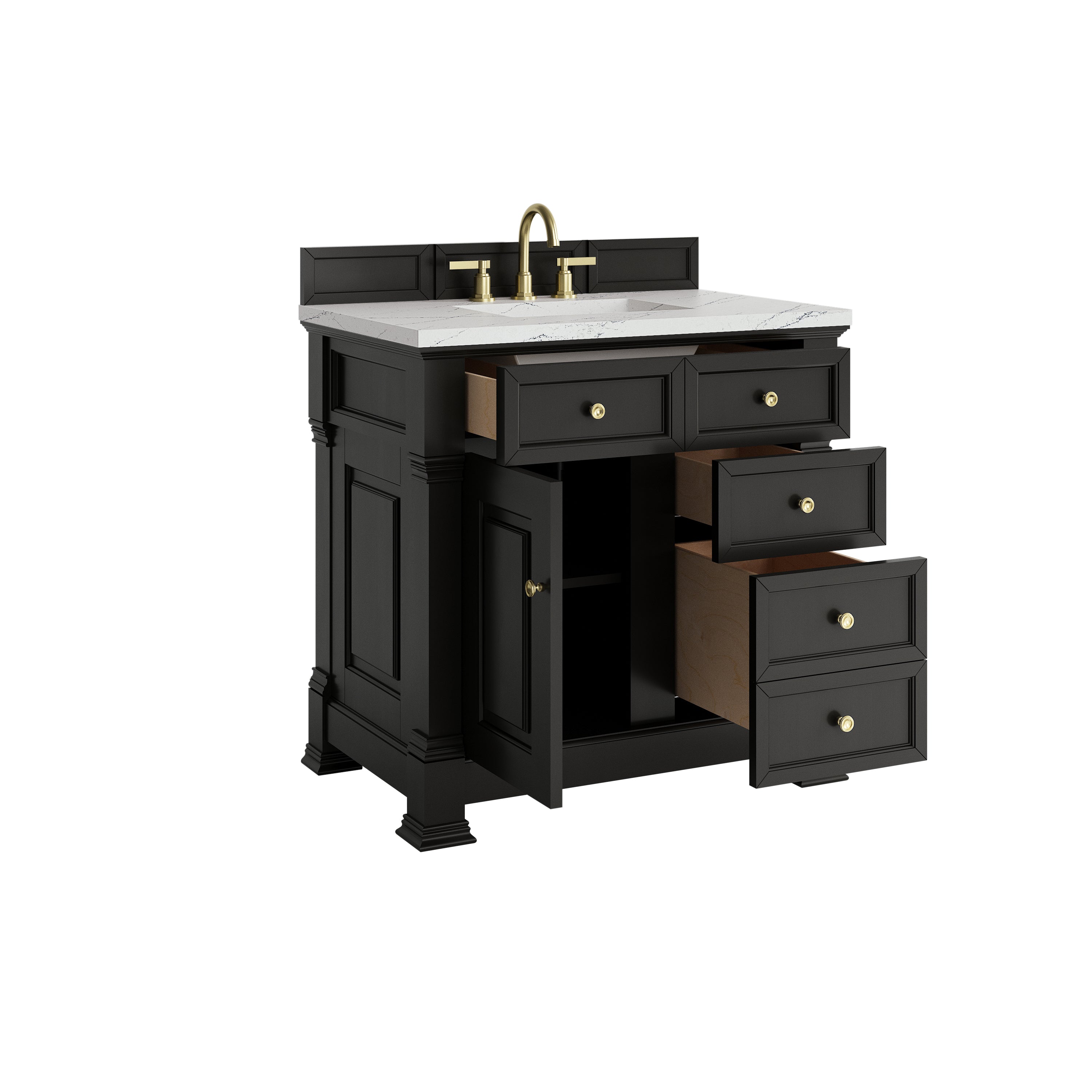 James Martin Brookfield 36" Single Vanity in Black Onyx with 3cm Countertop