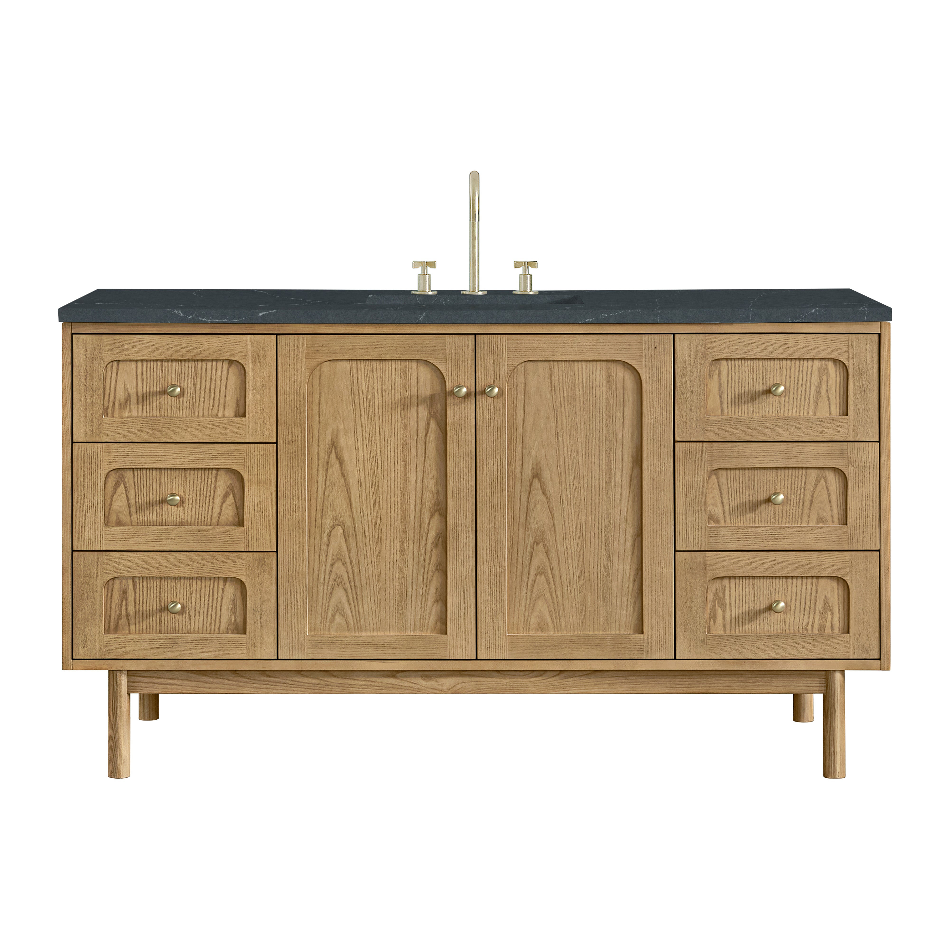 James Martin Laurent 60" Single Vanity in Light Natural Oak with 3cm Countertop